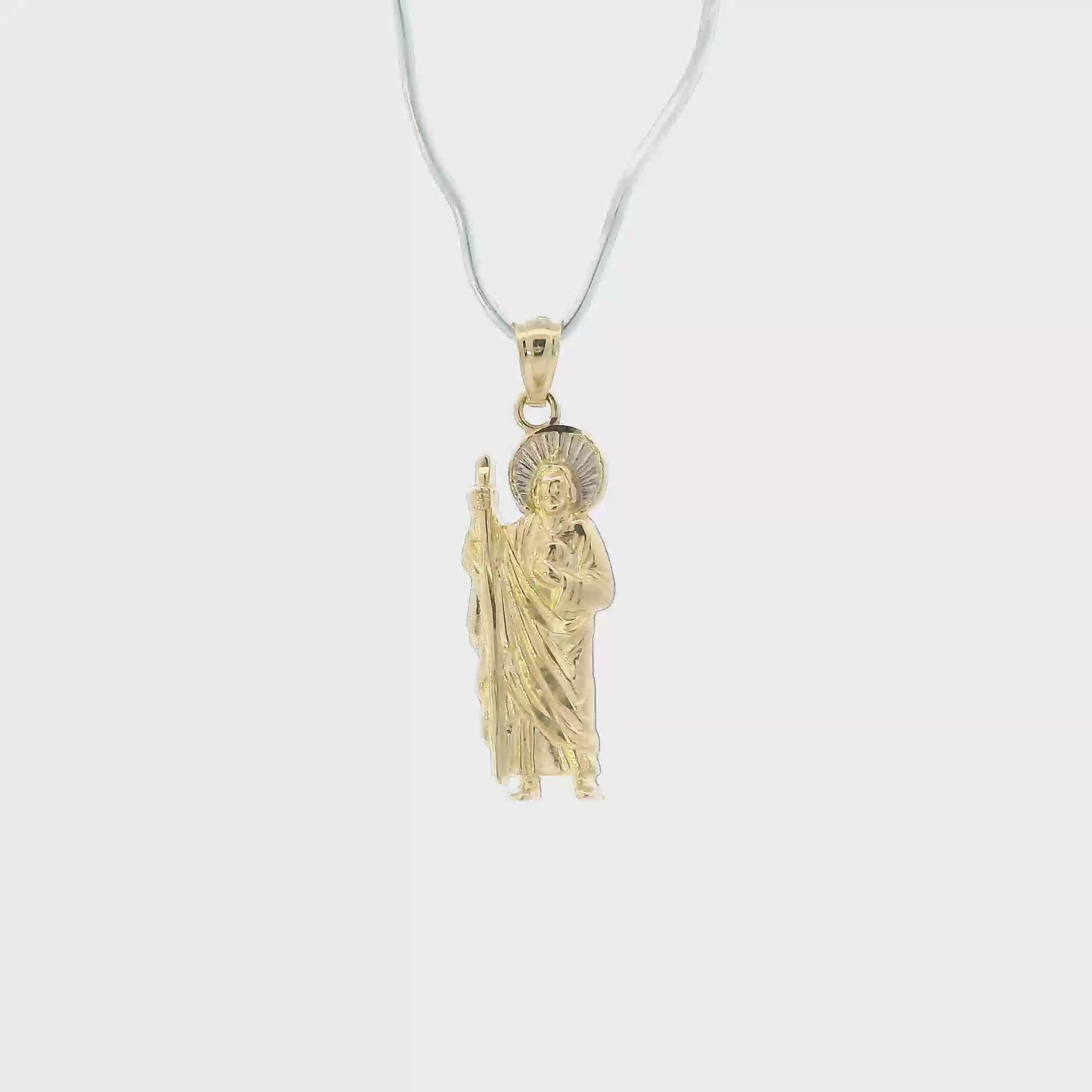 14K Yellow Gold Religious Figure Pendant