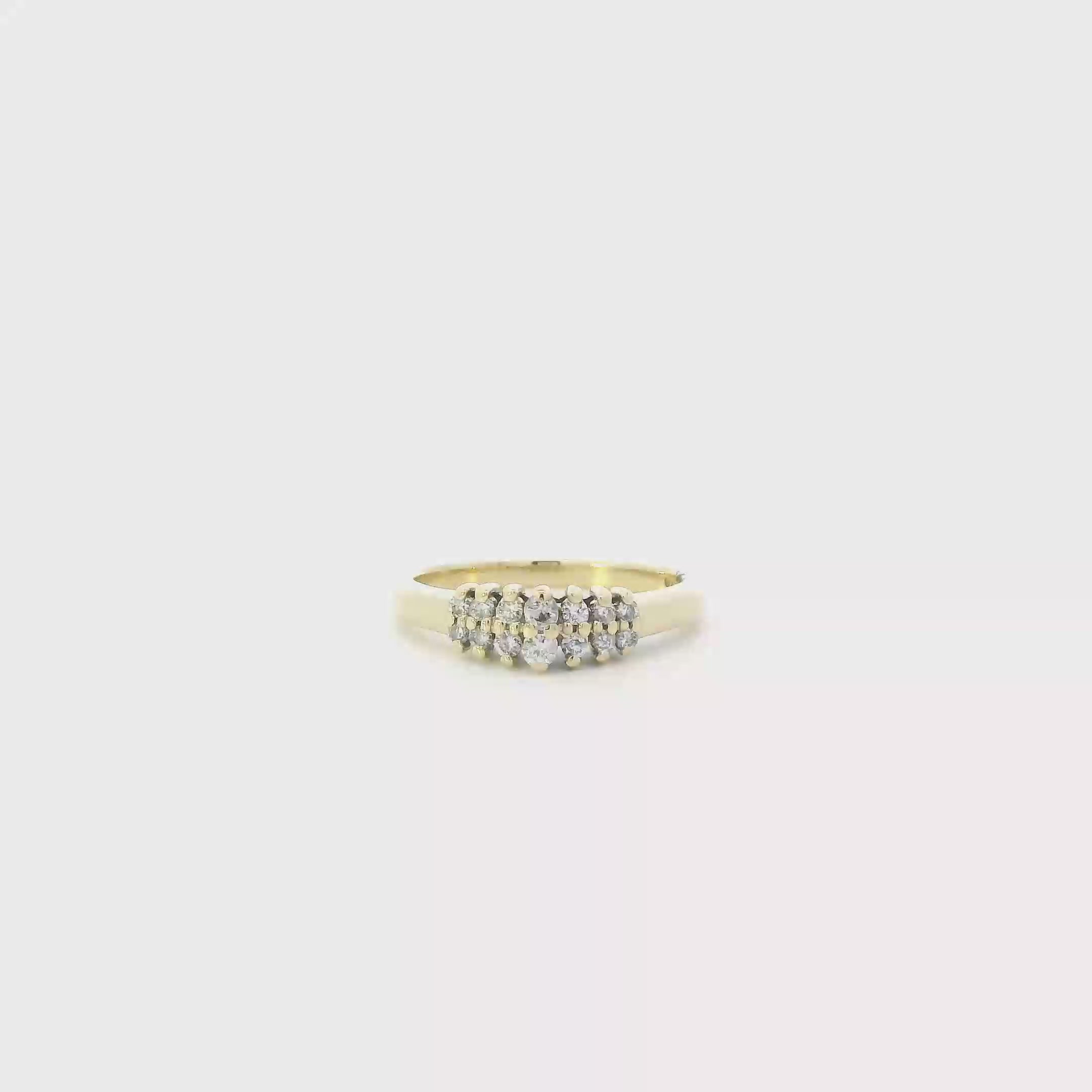 14K Yellow Gold Diamond Womens Ring - 0.24ct