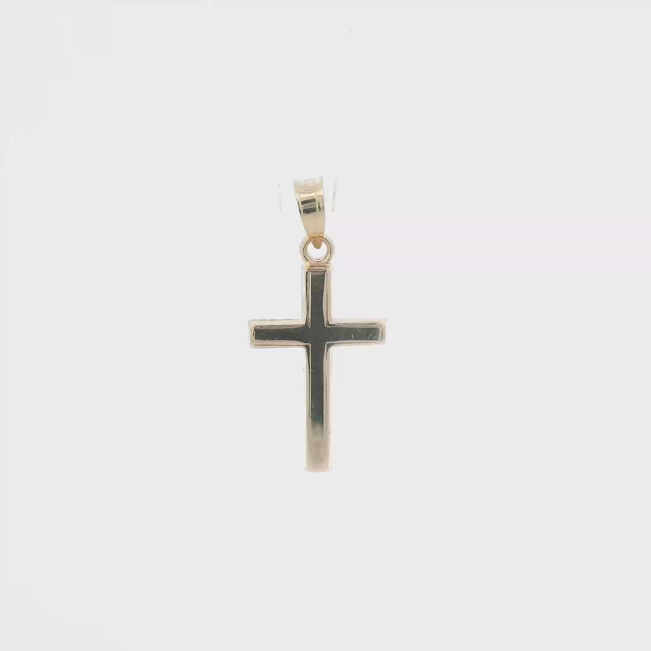 14K Yellow Gold Plain Cross Pendant