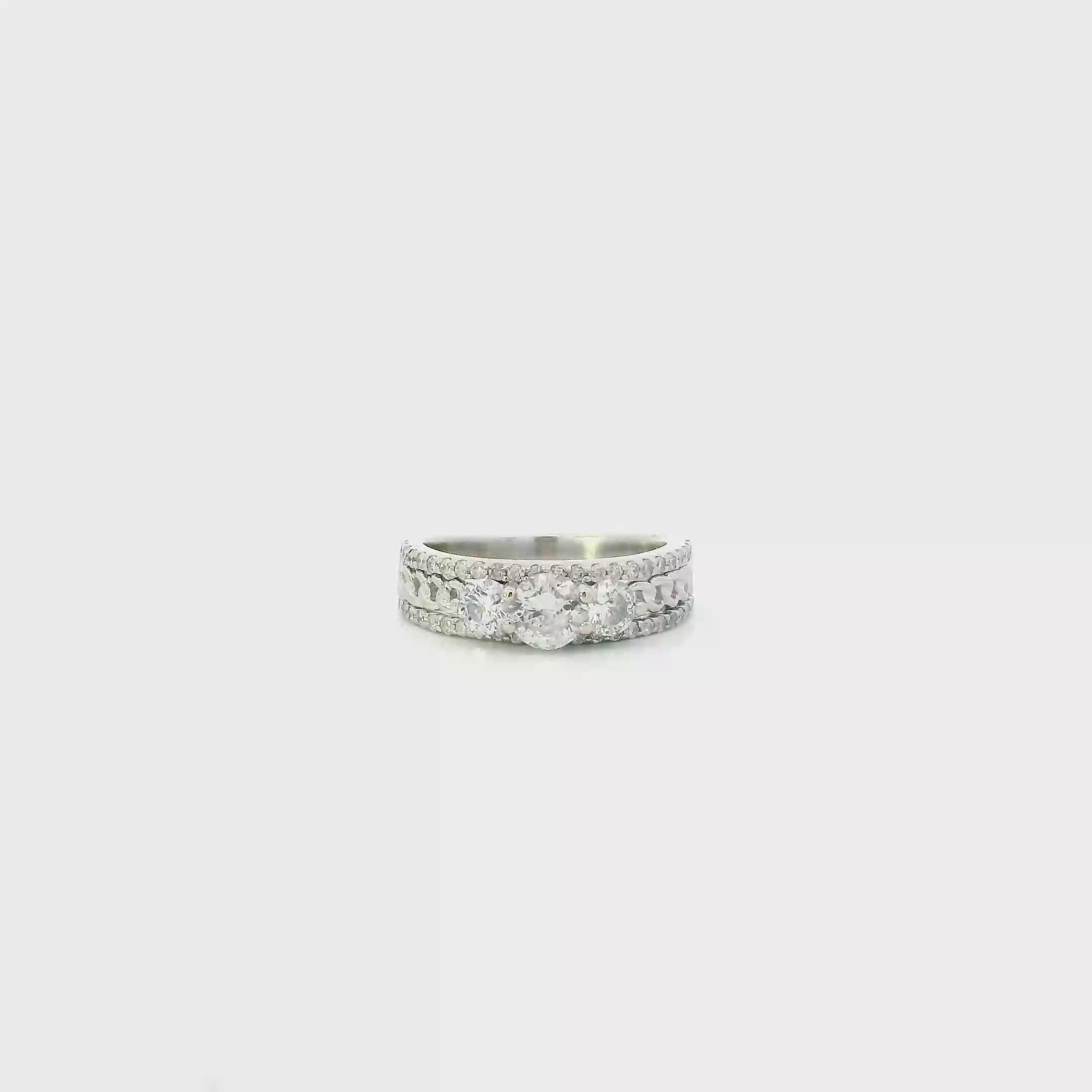14K White Gold Diamond Womens Ring - 1.21ct