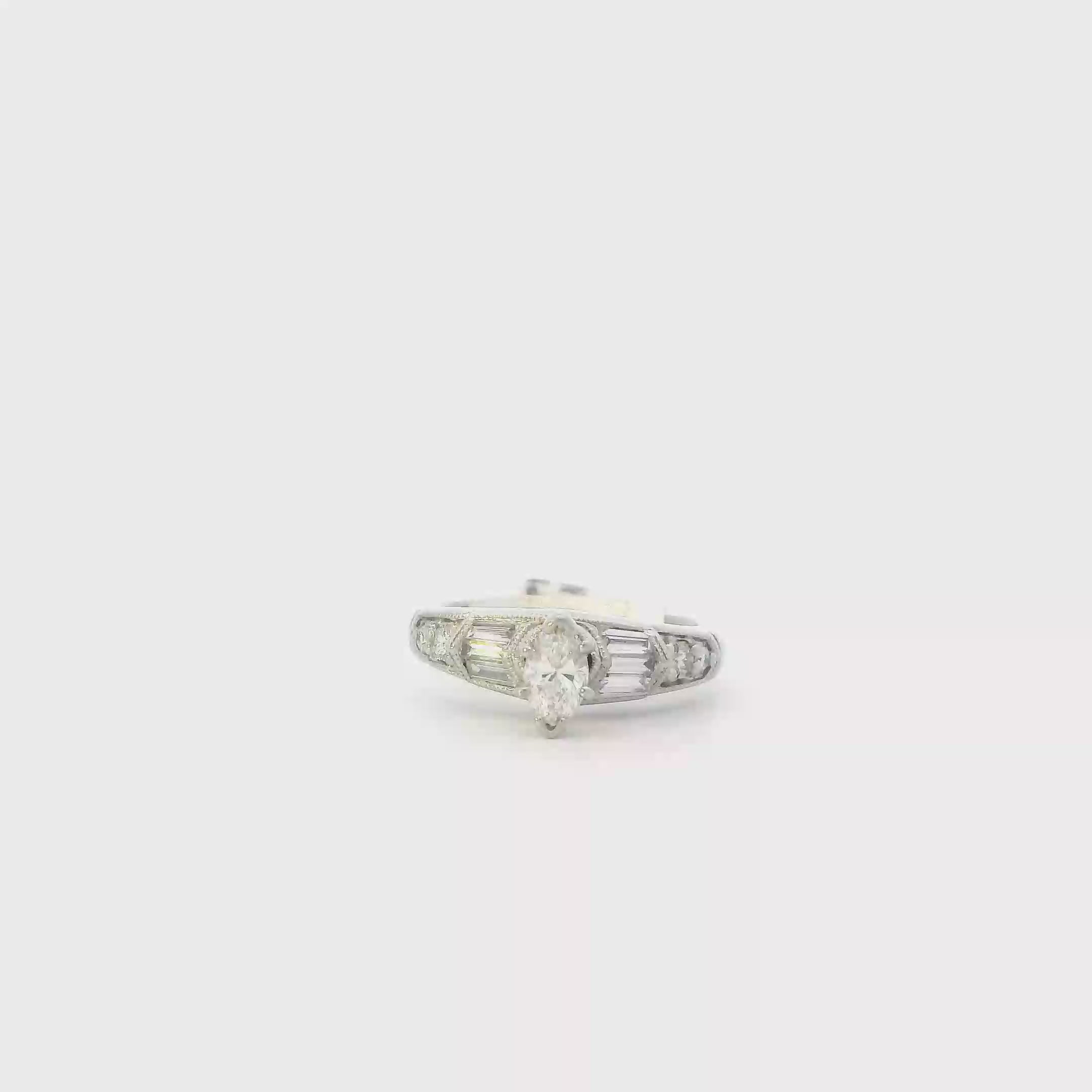 Platinum Diamond Women's Ring -0.48ct