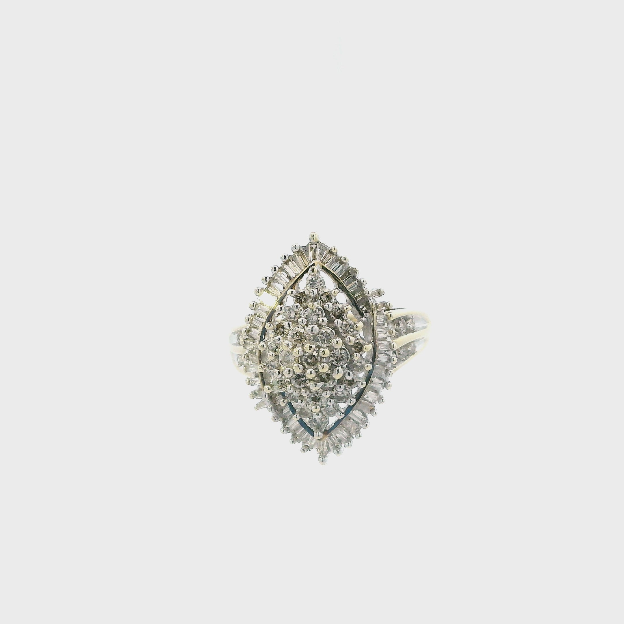 10K White Gold Diamond Womens Ring -  0.59ct