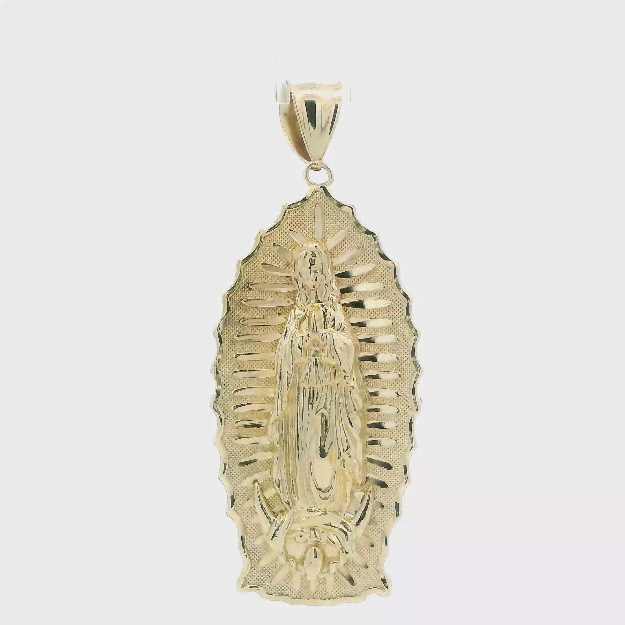 10K Yellow Gold Virgin Mary Pendant