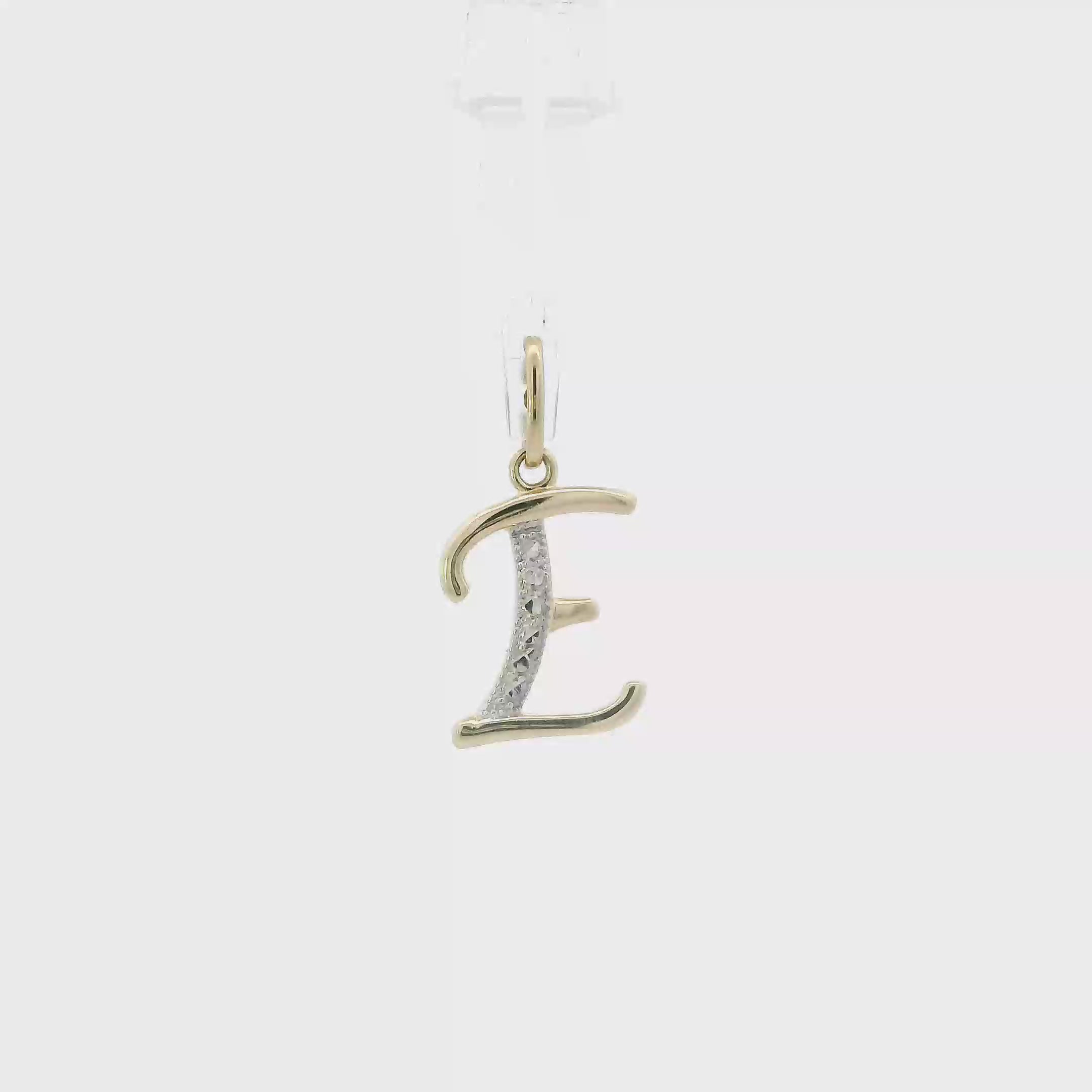 14K Yellow Gold Diamond Cut Letter 