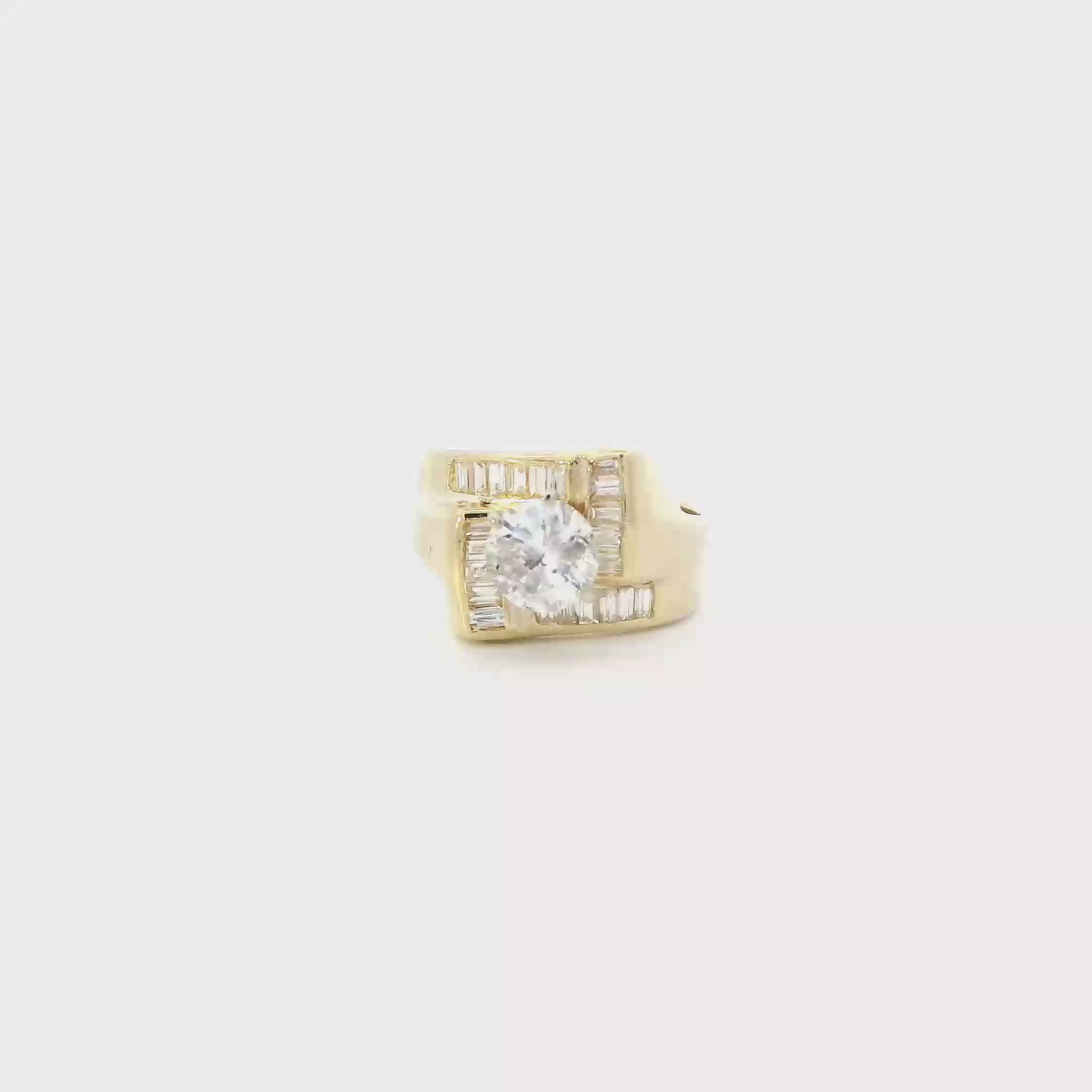 14K Yellow Gold Diamond Womens Ring - 1.02ct