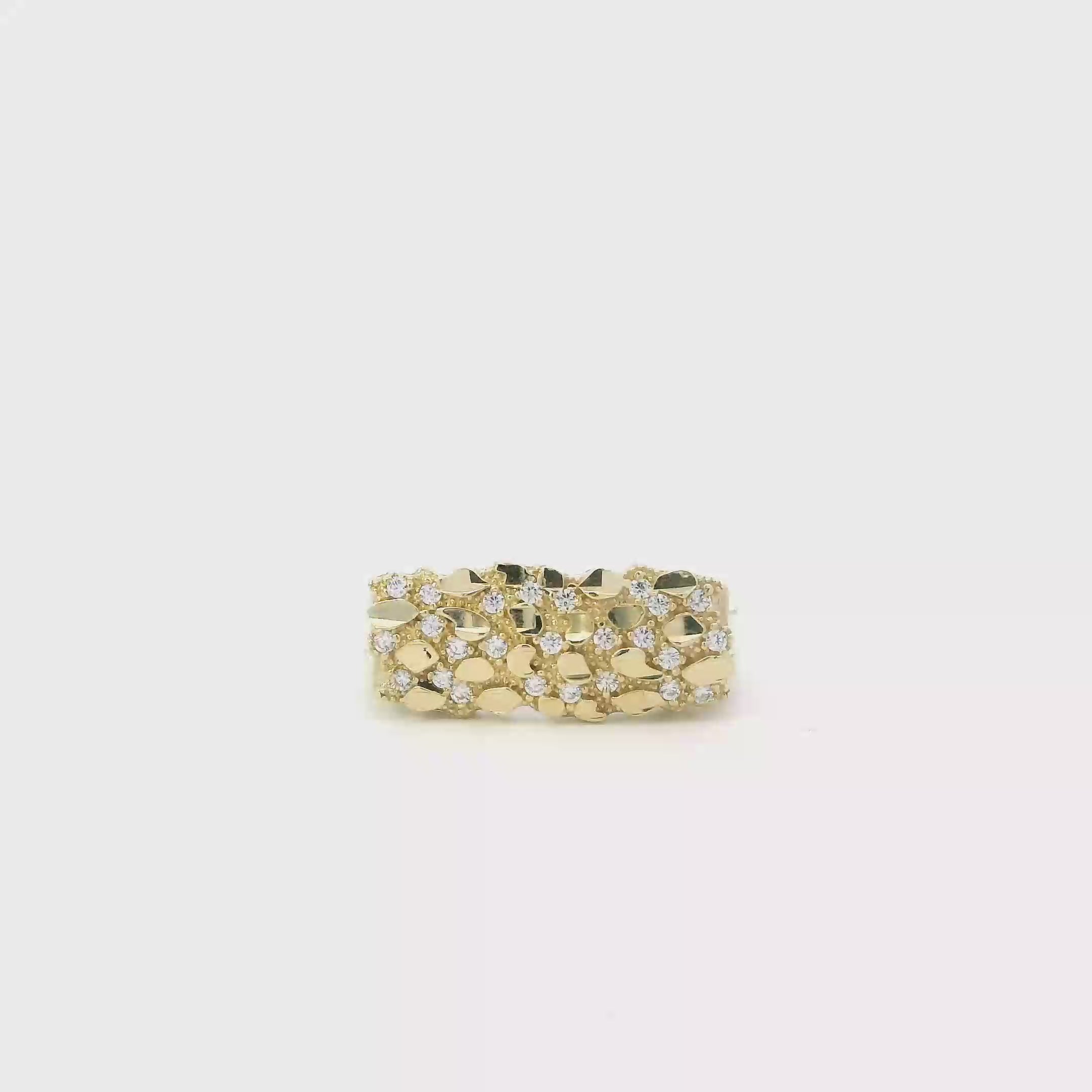 10K Yellow Gold Nugget Men's Ring