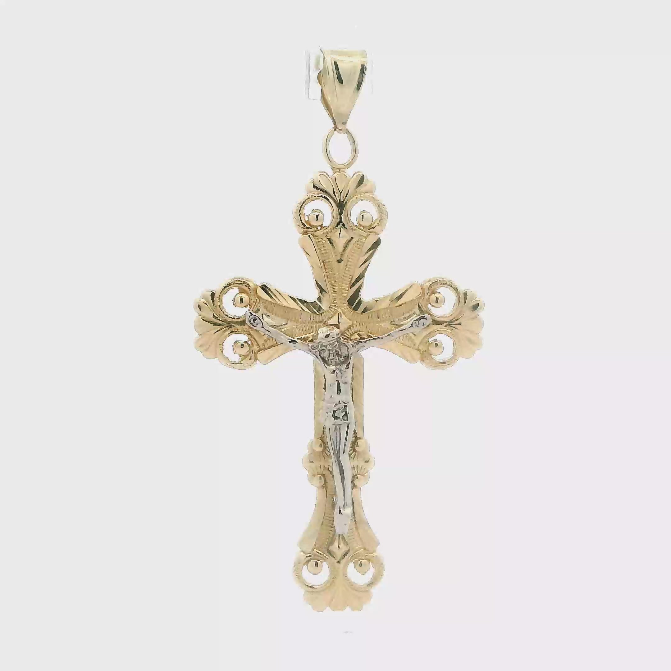 14K Yellow Gold Crucifix Pendant
