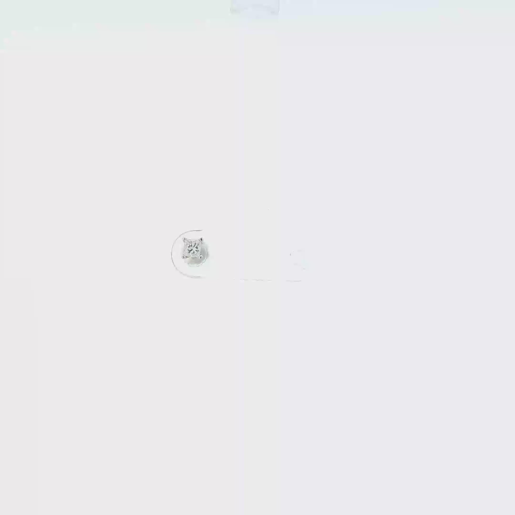 14K White Gold Single Solitaire Diamond Earrings - 0.12ct