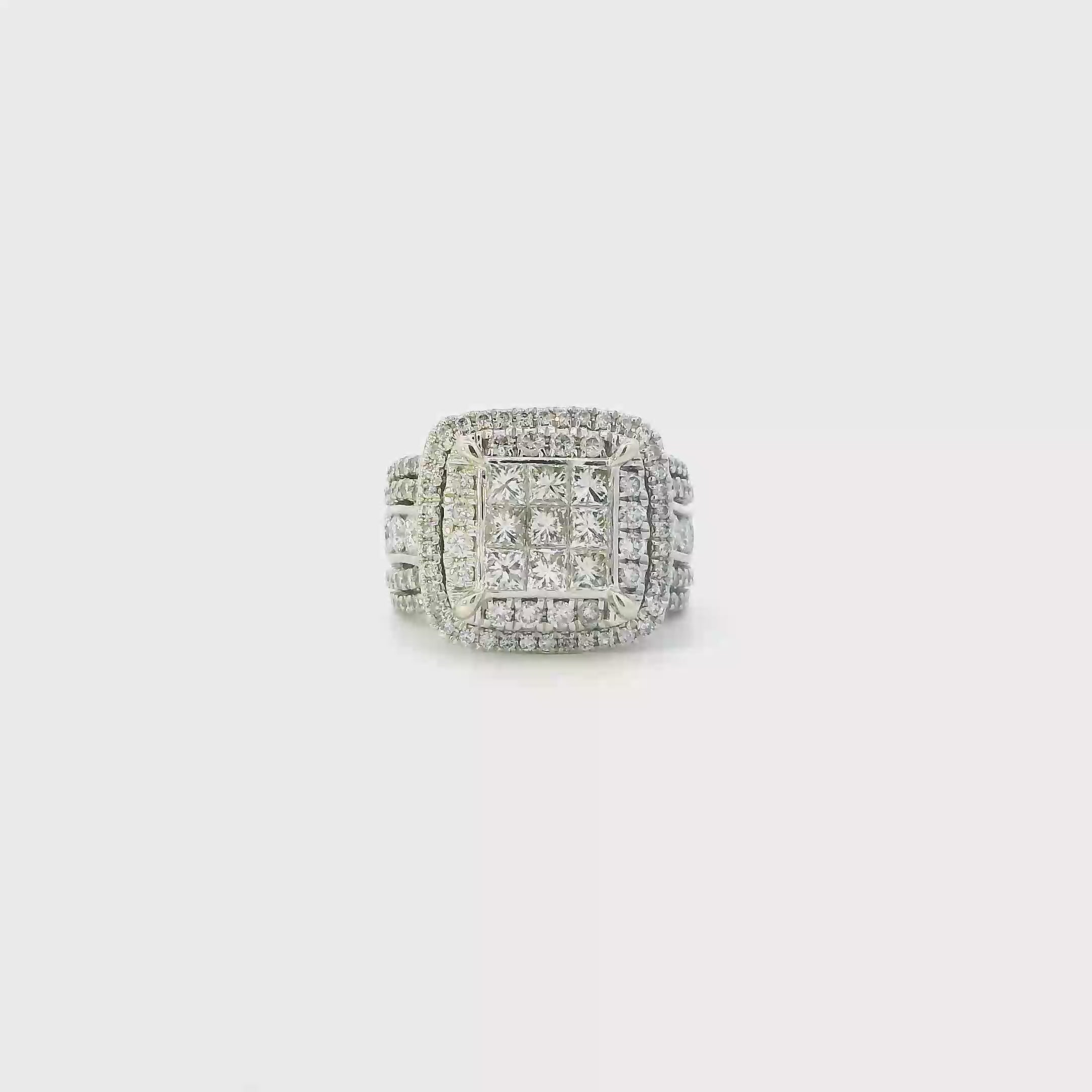 10K Yellow Gold Diamond Womens ring - 2.83ct