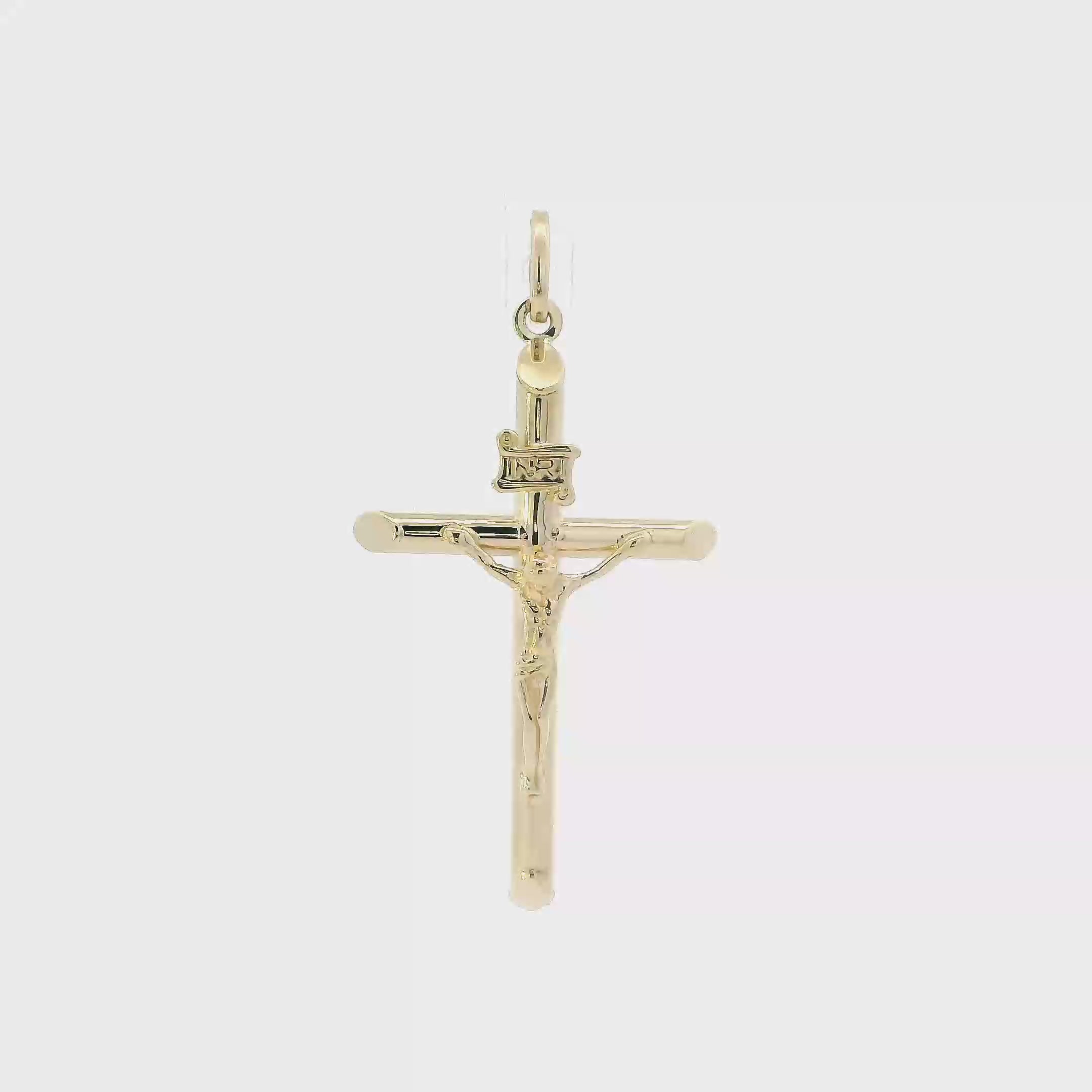 14K Yellow Gold Crucifix Pendant