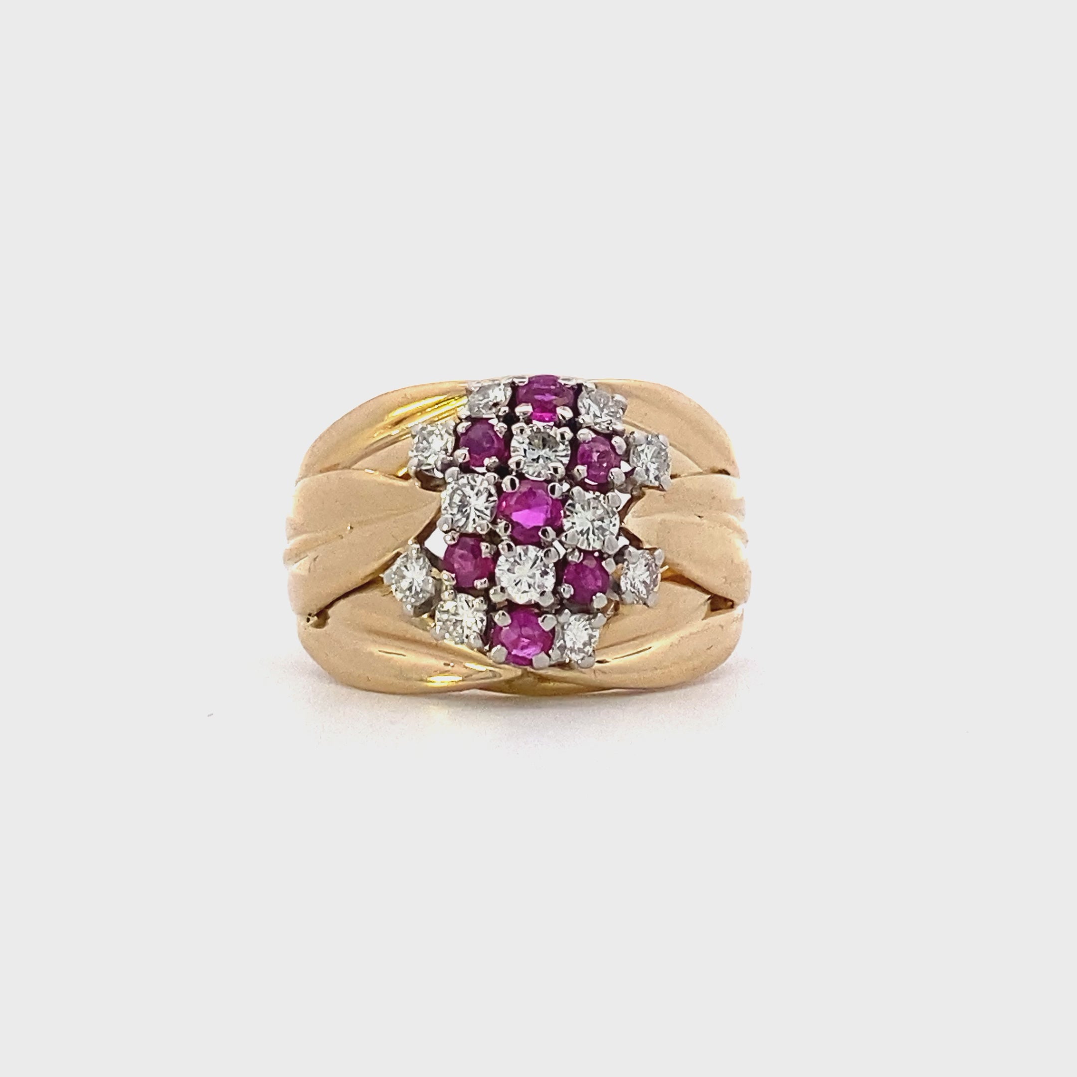 10K Yellow Gold Diamond & Ruby Ring - 0.60ct