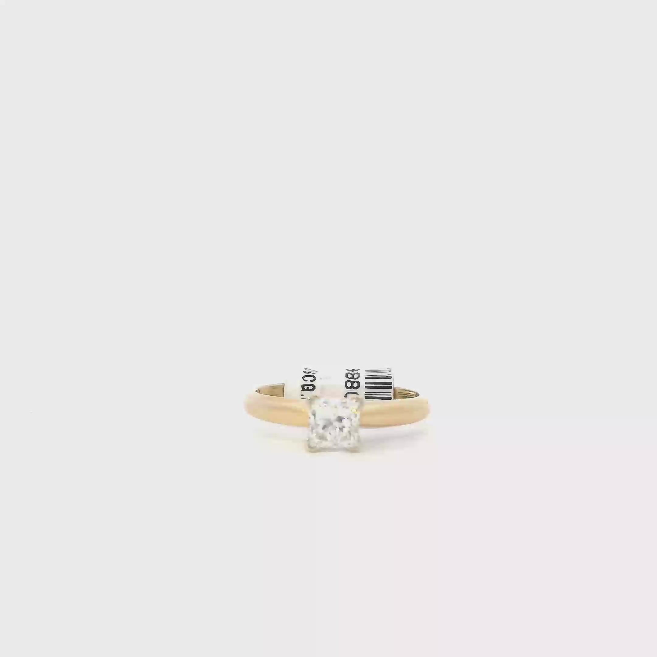 14K Yellow & White Gold Diamond Solitaire Ring - 0.90ct