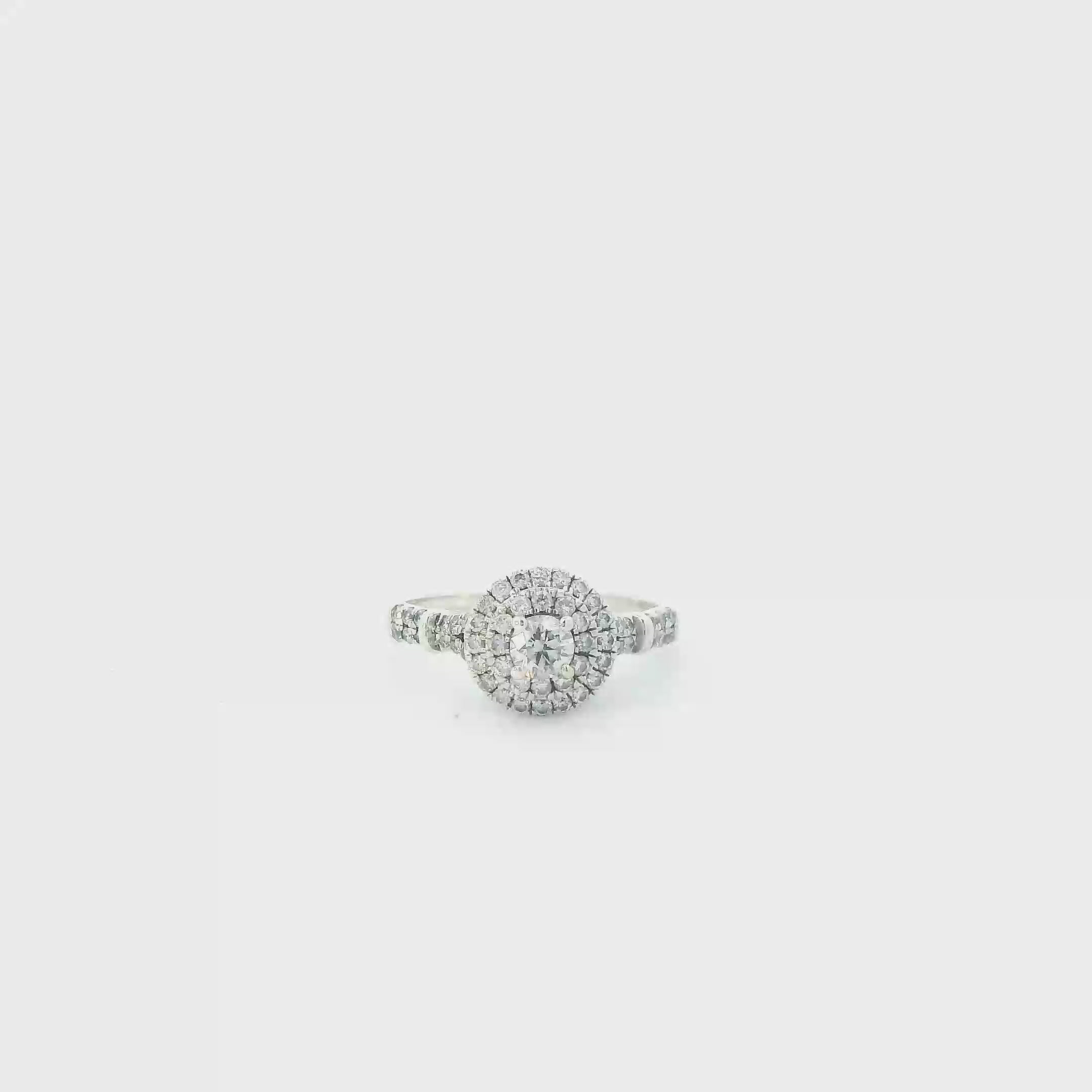 14K White Gold Diamonds Womens Ring - 0.89ct