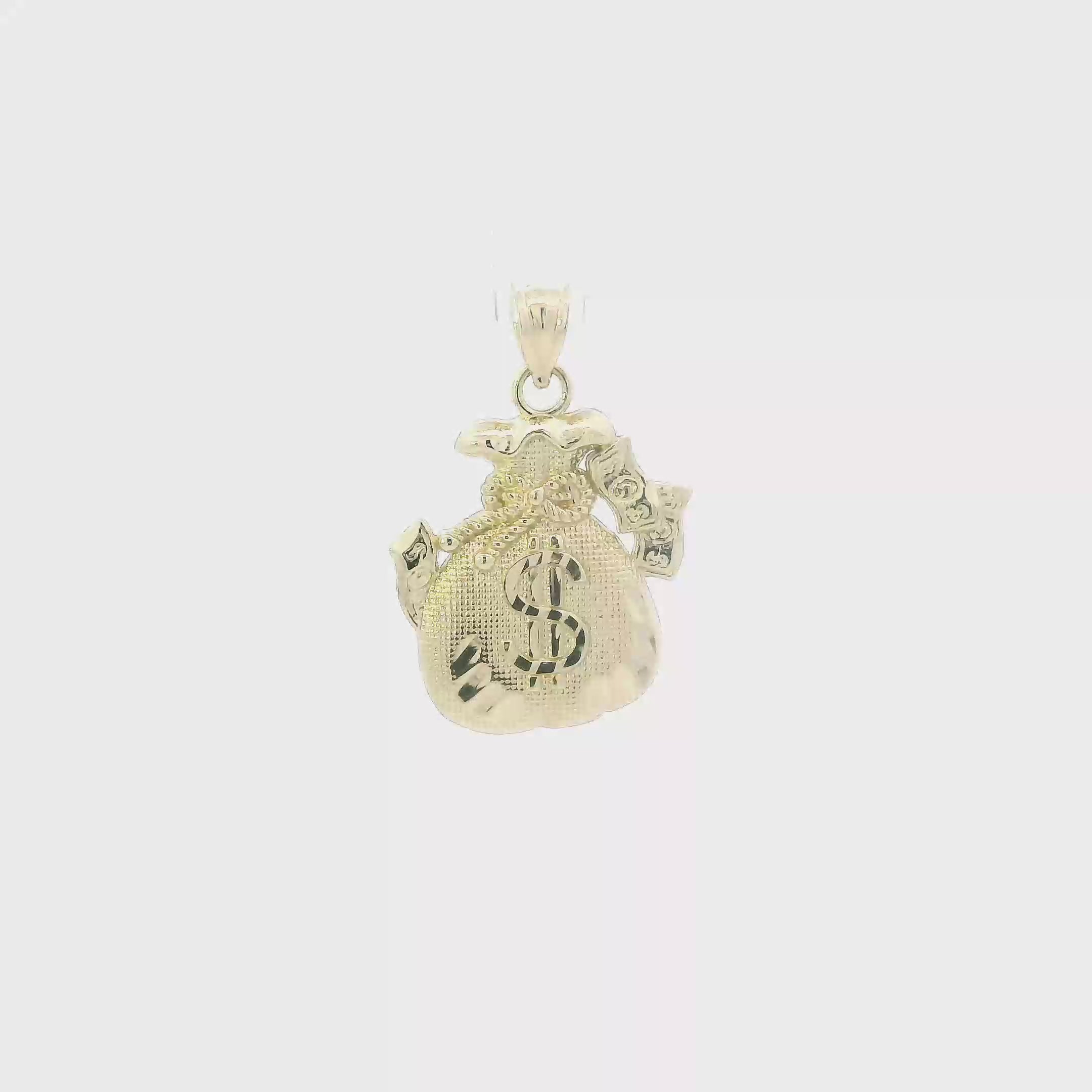 10K Yellow Gold Money Bag Pendant