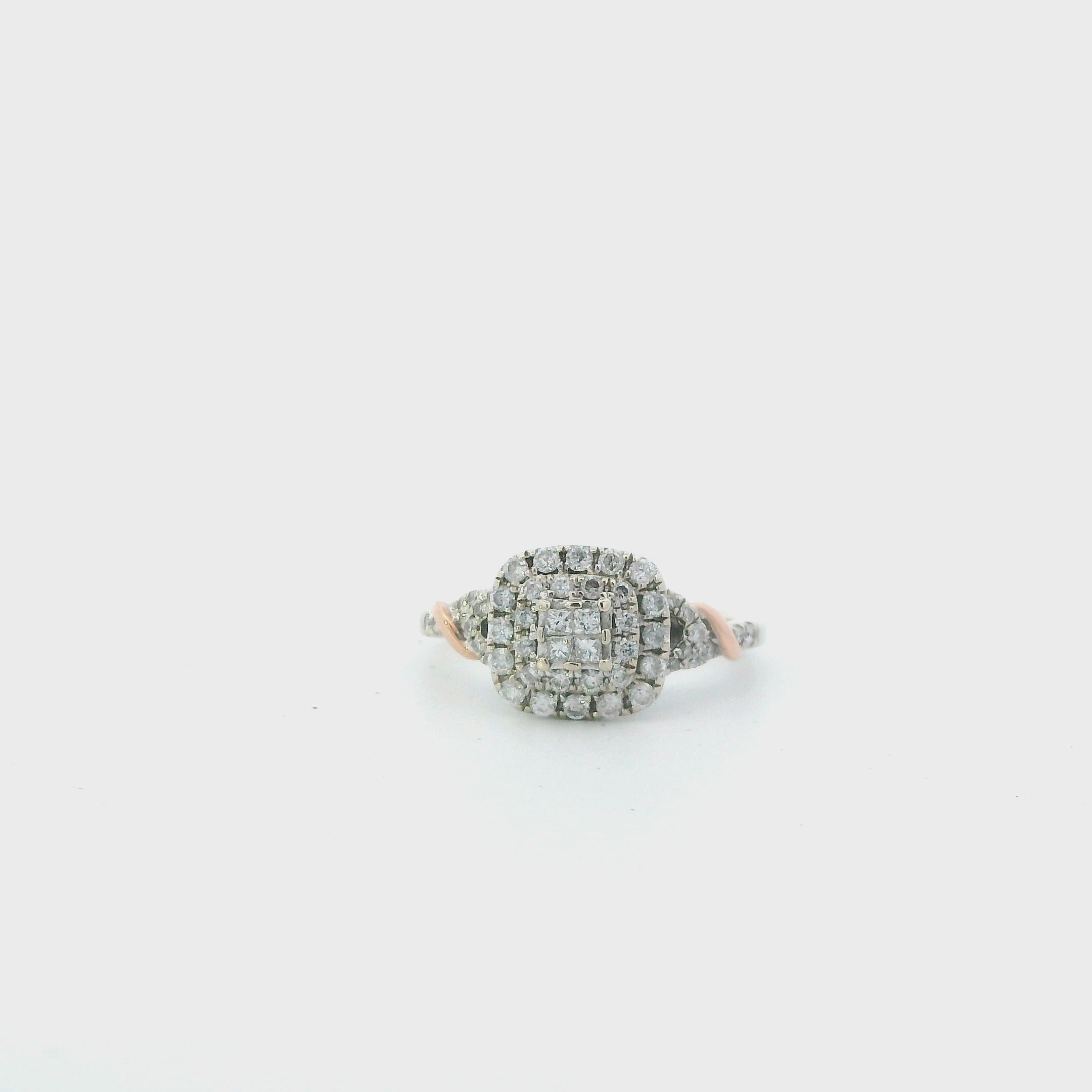 10K White & Rose Gold Diamond Ring - 0.45ct