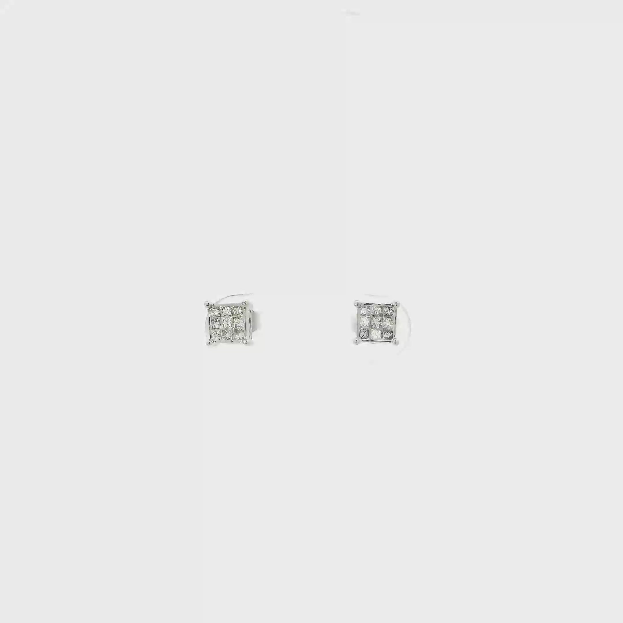 14K White Gold Diamonds Earrings - 0.36ct
