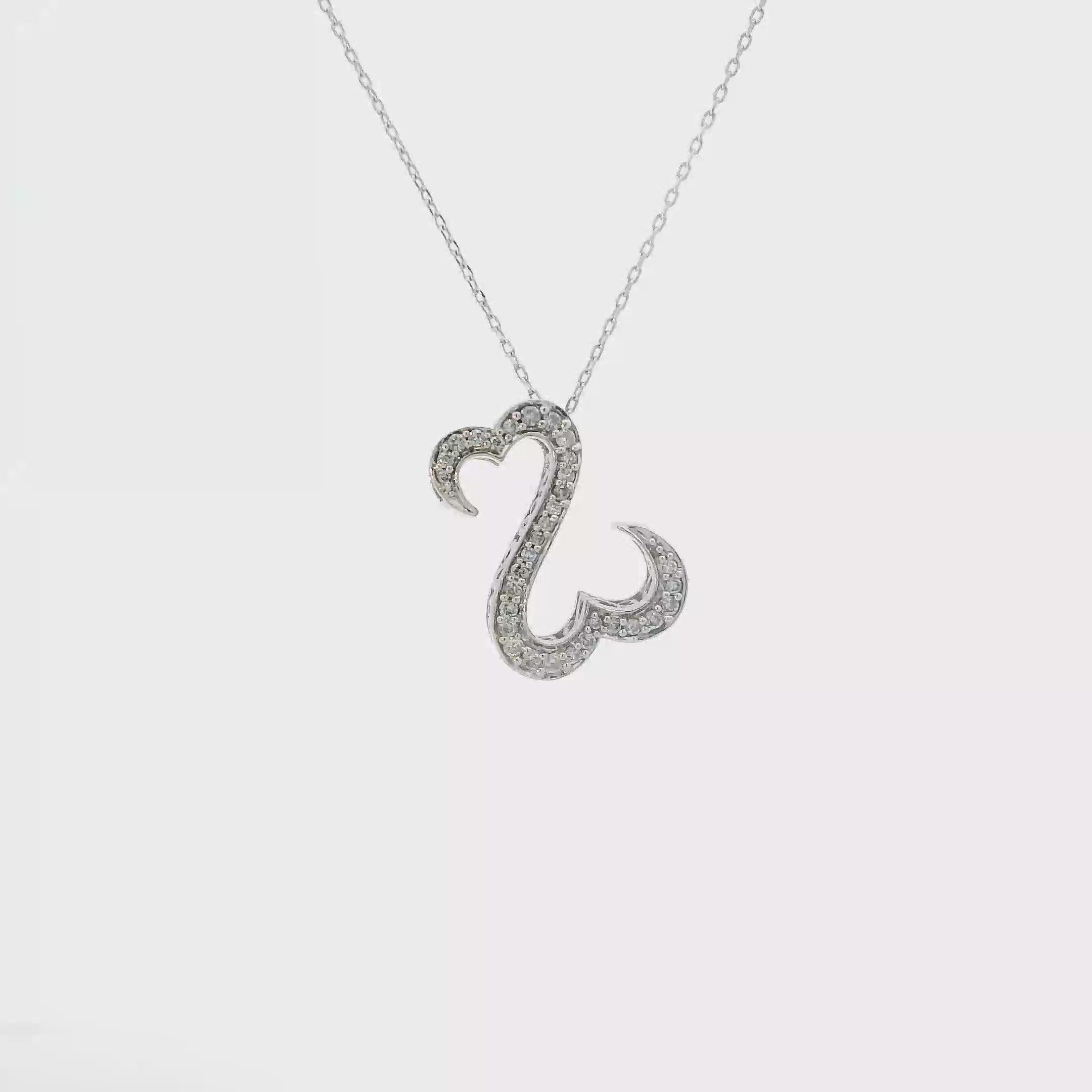14K Yellow Gold Diamond Open Heart Pendant & 19-20.5
