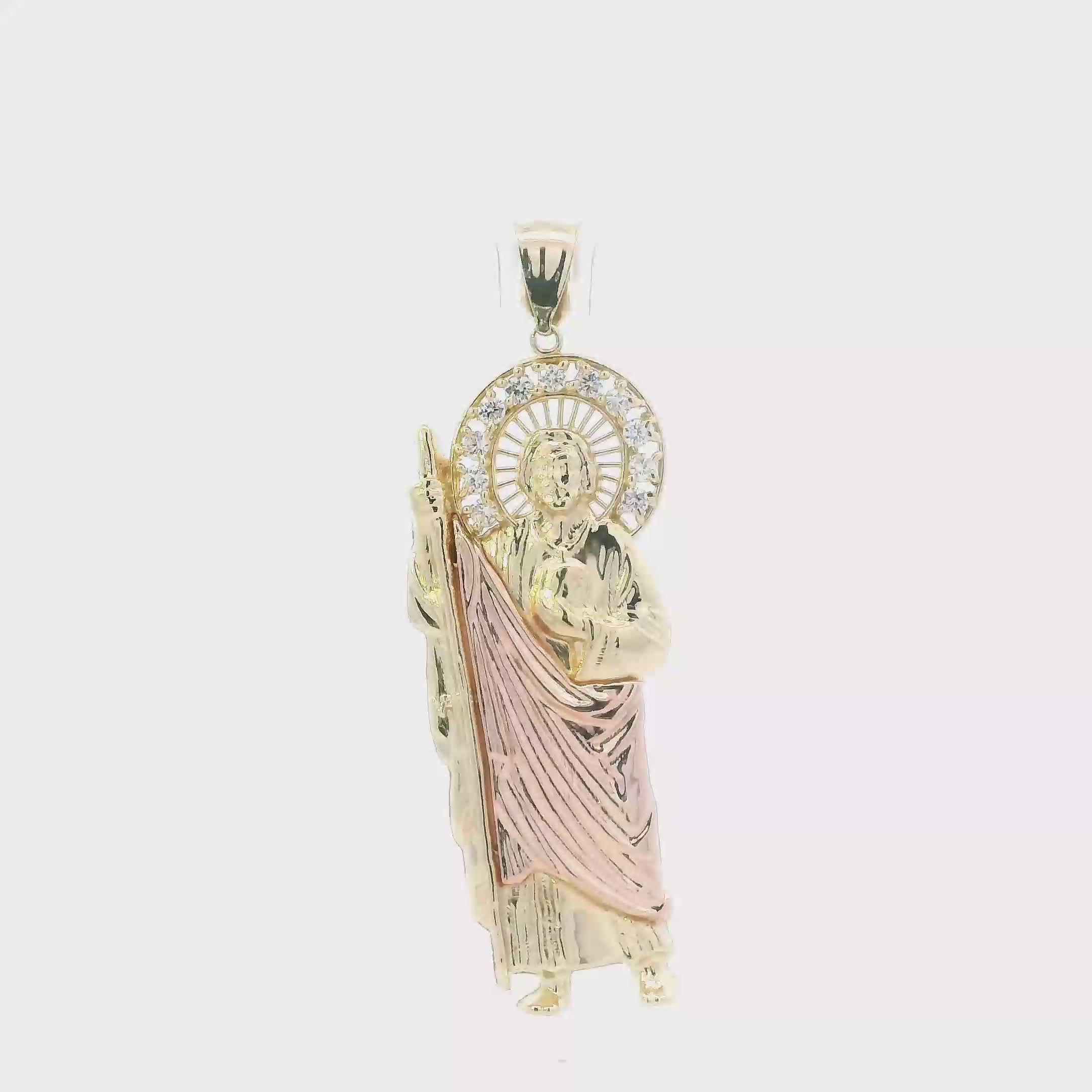 14K Yellow & Rose Gold Religious Standing Figure Pendant