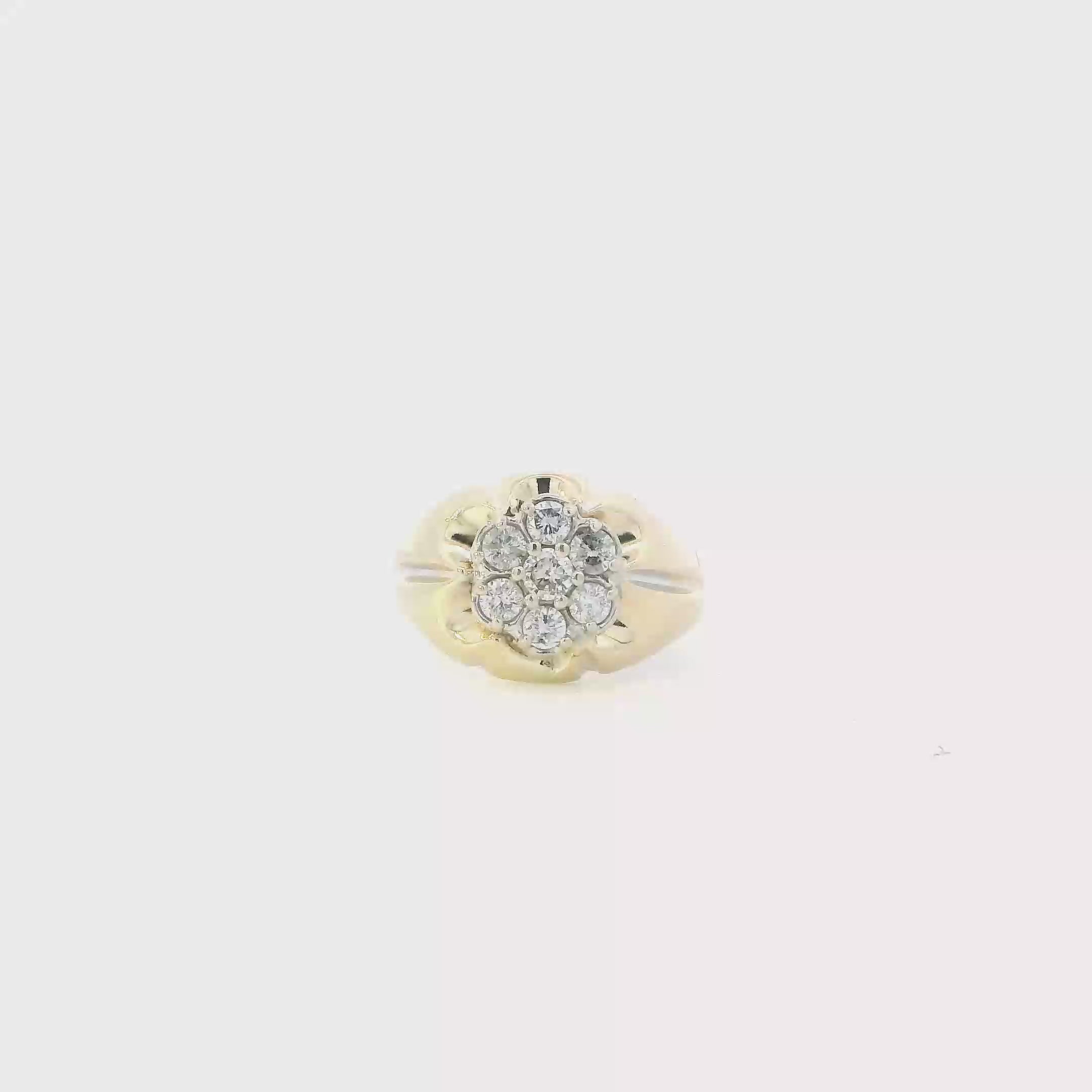 14K Yellow Gold Diamonds Womens Ring - 0.63ct