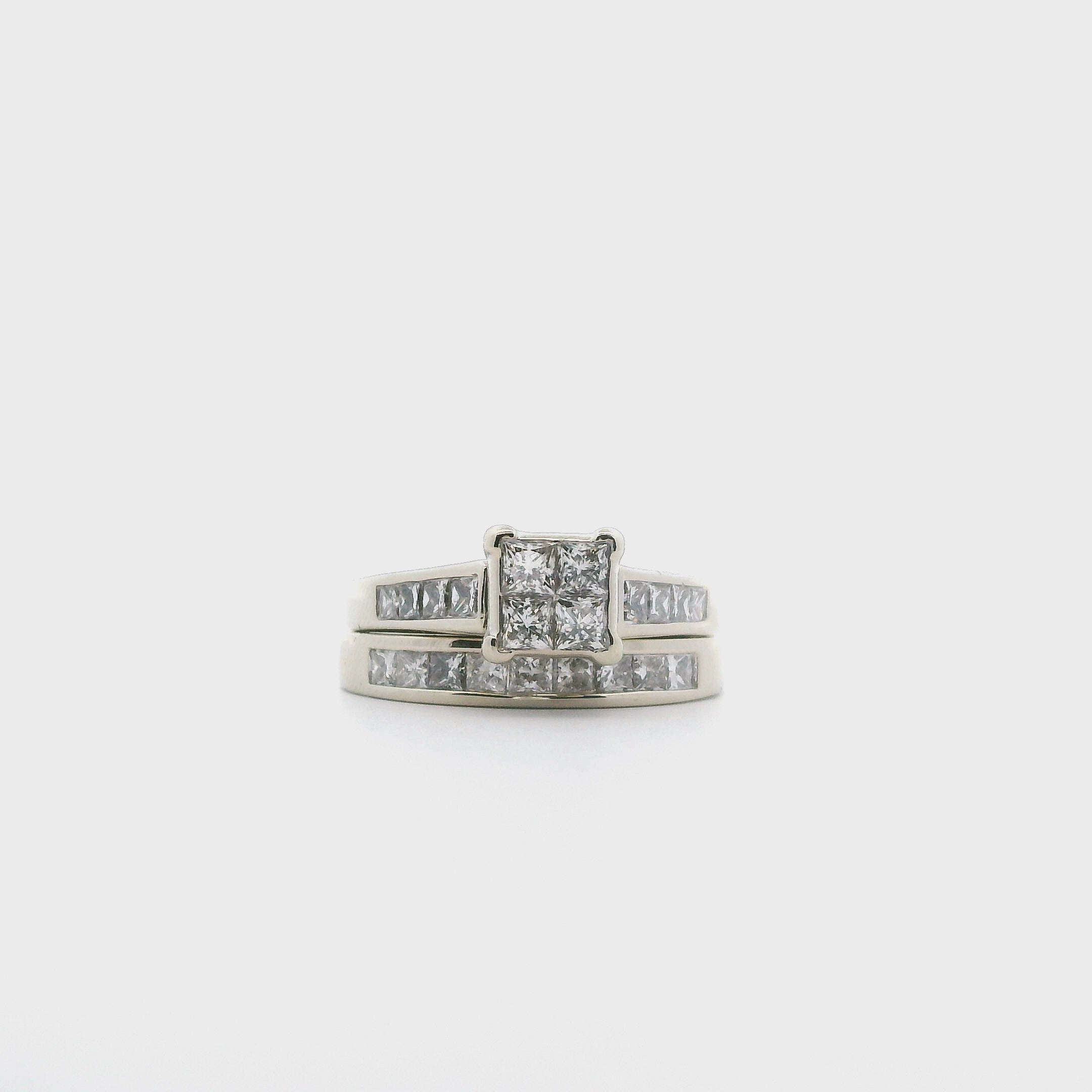 14K Yellow Gold Diamond Engagement & Wedding Ring Set - 1.45ct