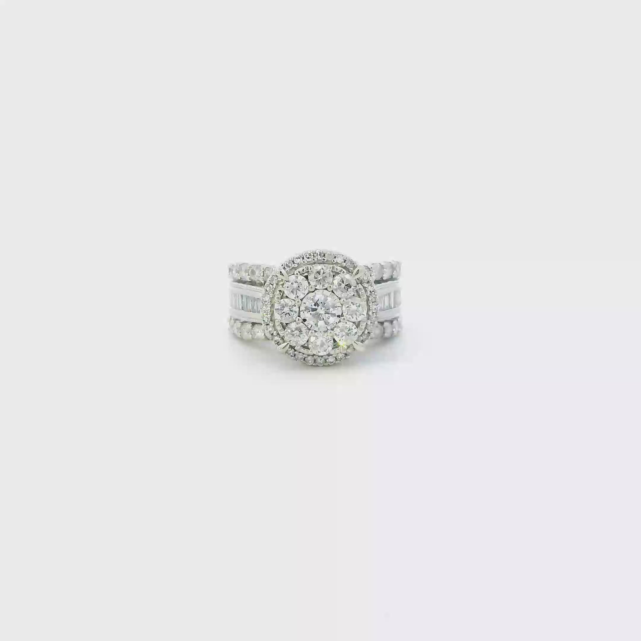 10K White Gold Diamond Womens Ring - 2.00ct