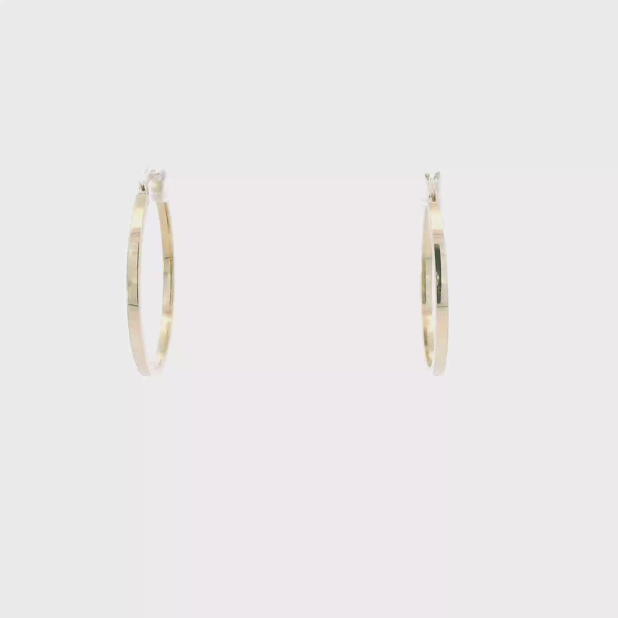 14K Yellow Gold Square Hoop Earrings