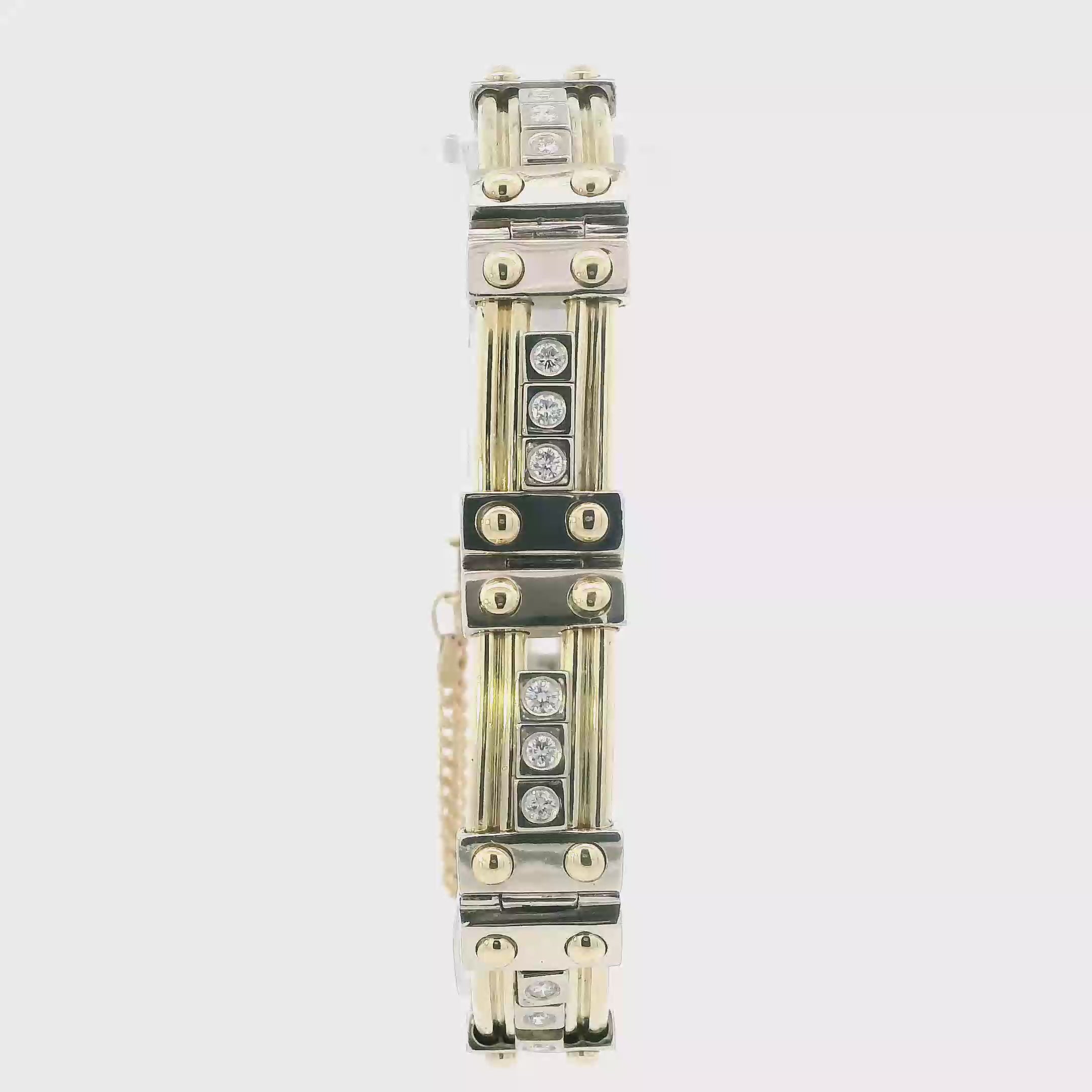 14K Yellow & White Gold Diamonds Bracelet - 1.46ct