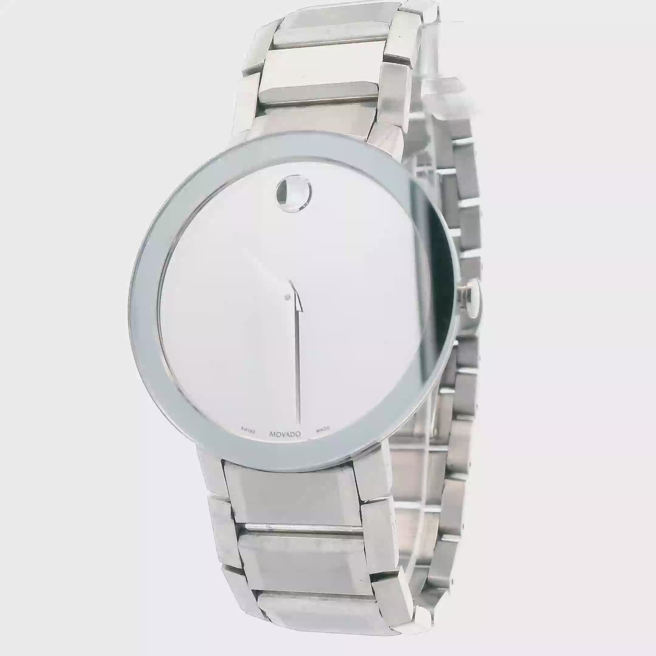 Movado Sapphire Silver Dial Men's Stainless Steel Wristwatch