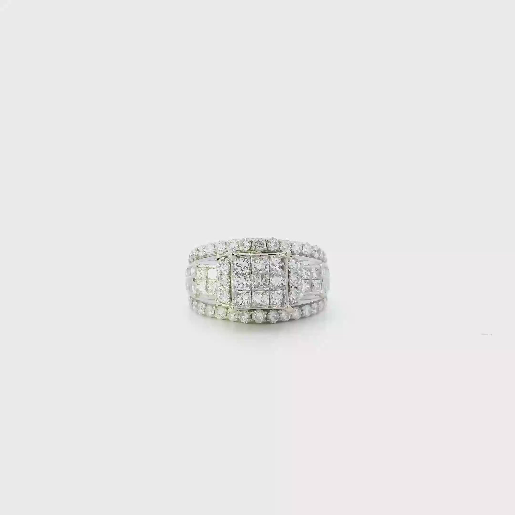 10K White Gold Diamond Womens Ring - 1.71ct