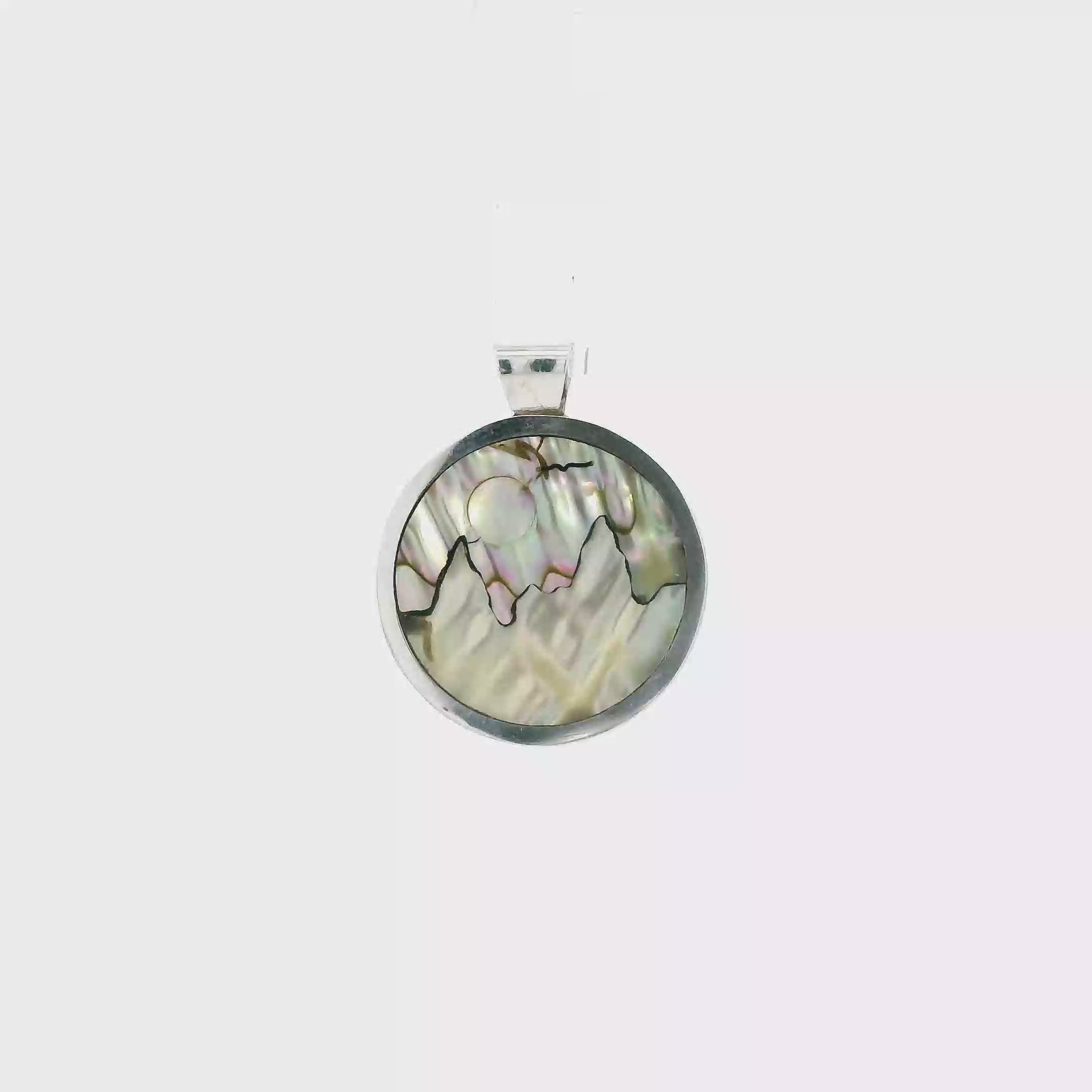 Silver Moon Mountain Pendant