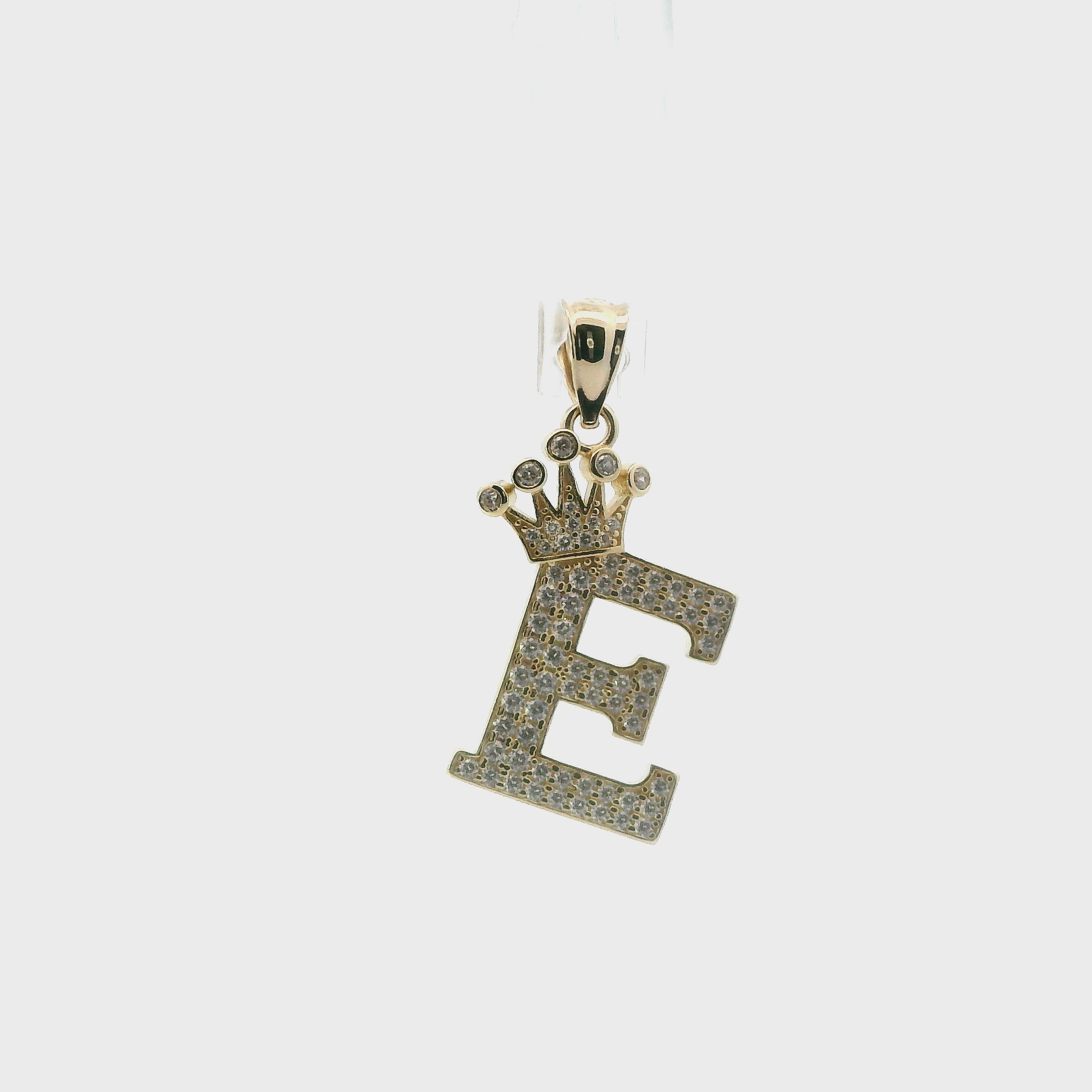 10K Yellow Gold CZ Letter 