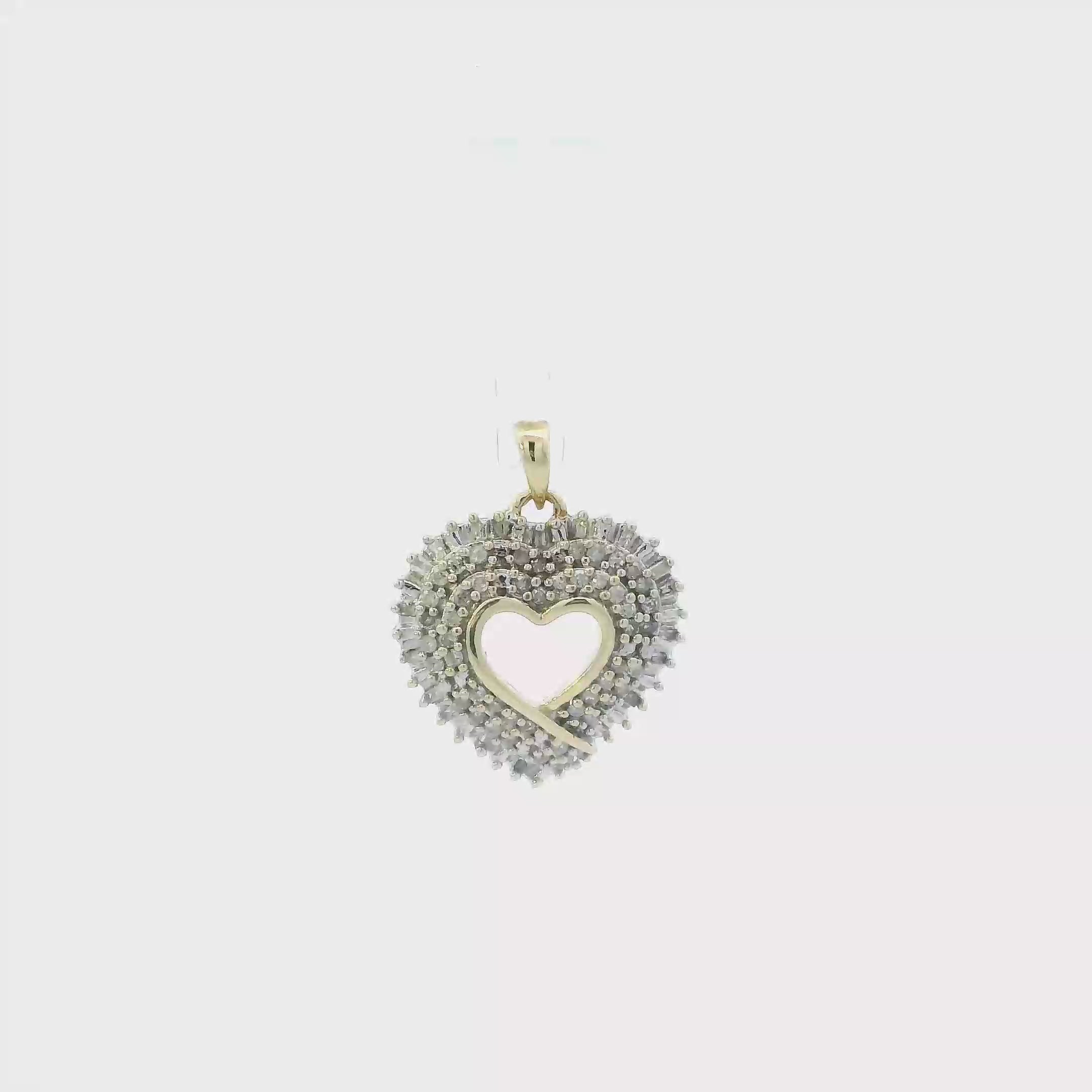 10K Yellow Gold Diamond Heart Pendant