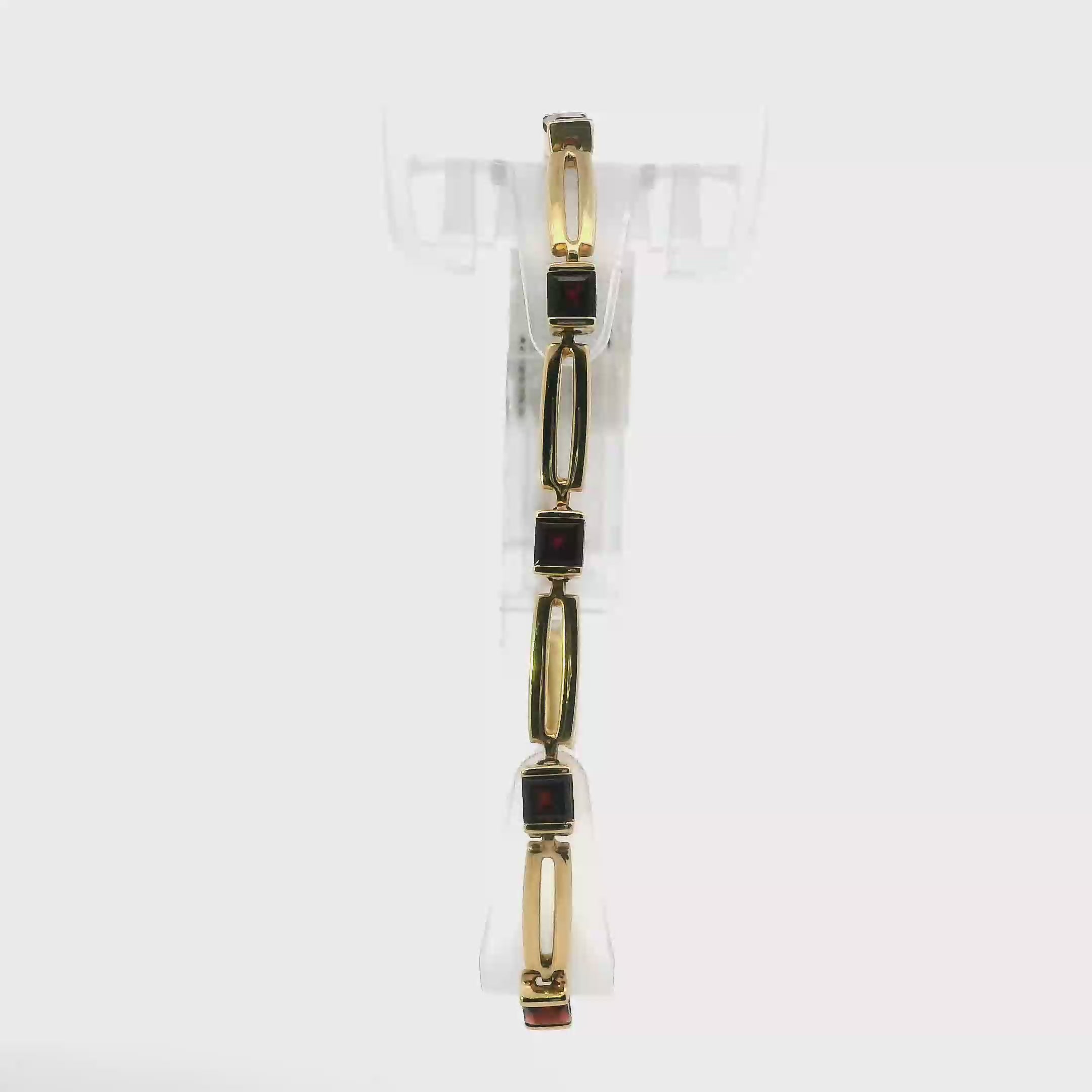 14K Yellow Gold Garnet Bracelet