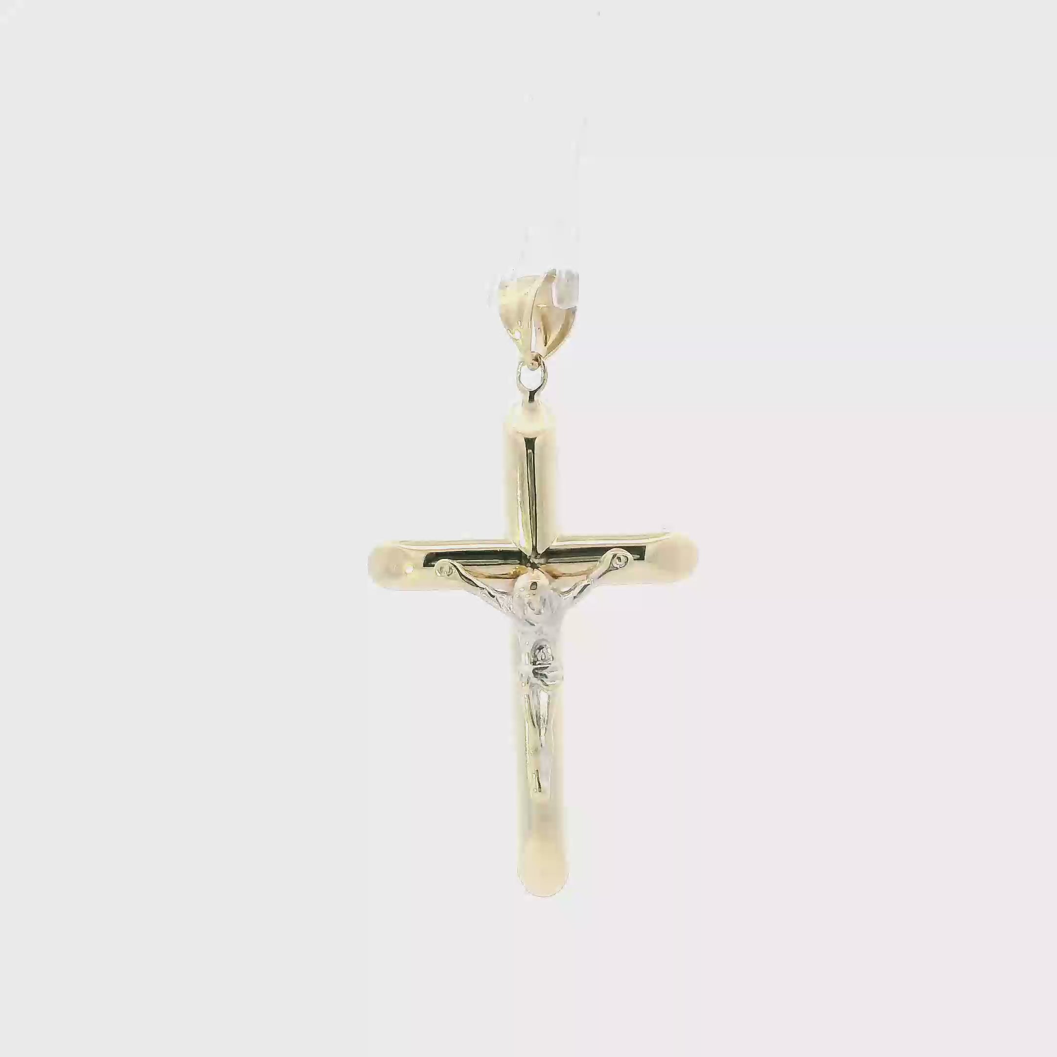 10K Yellow & White Gold Crucifix Pendant
