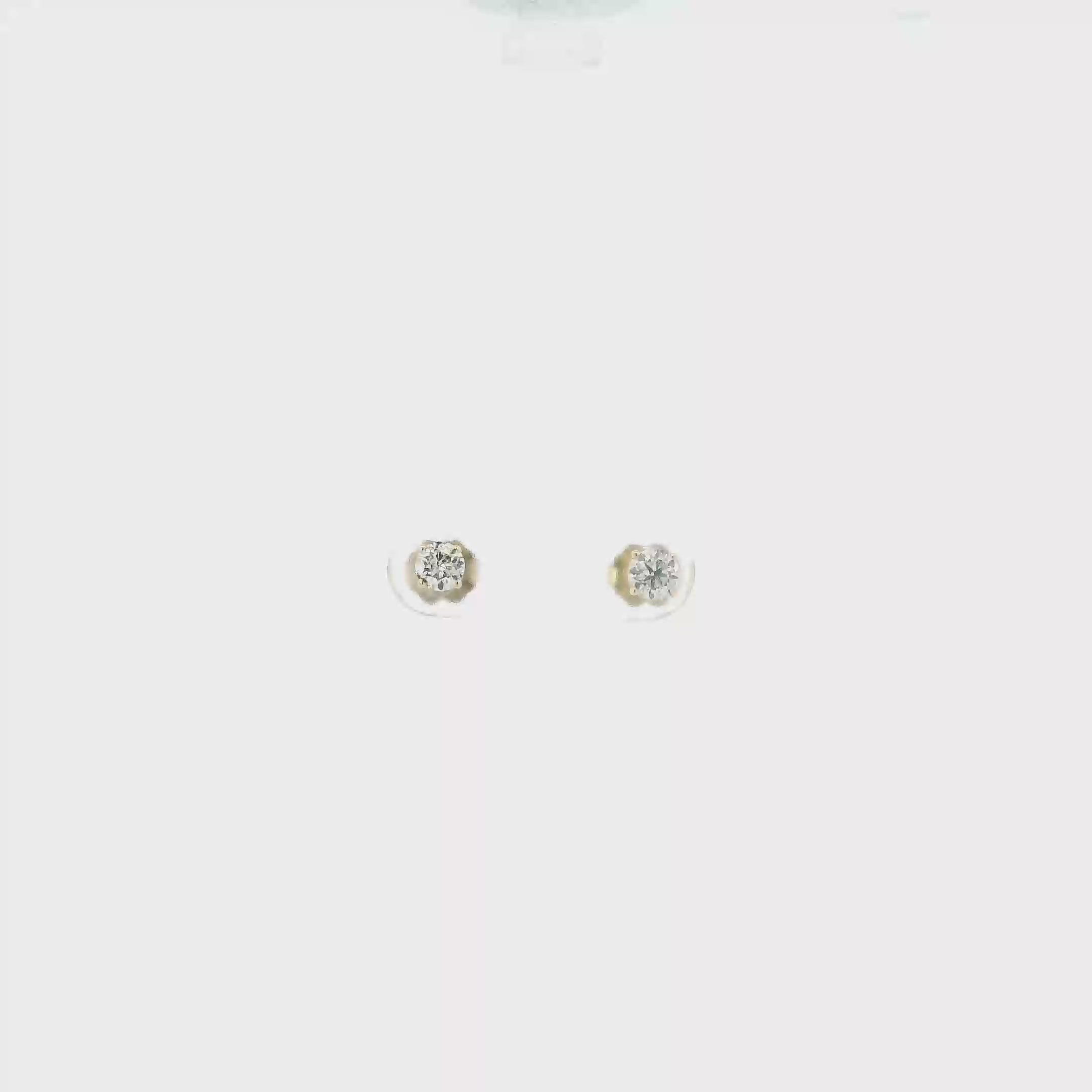 14K Yellow Gold Diamond Earrings - 0.46ct