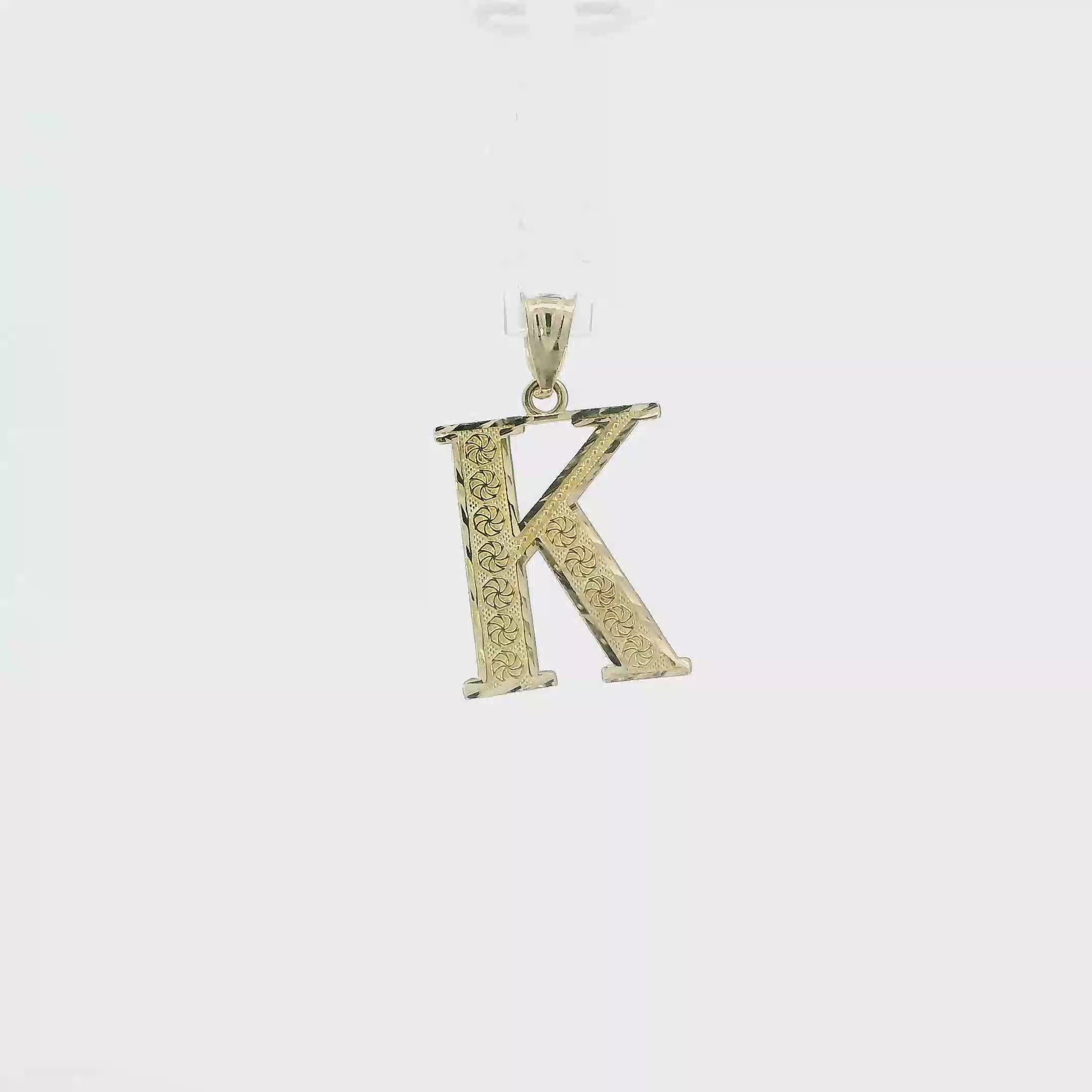 10K Yellow Gold Diamond Cut Letter 