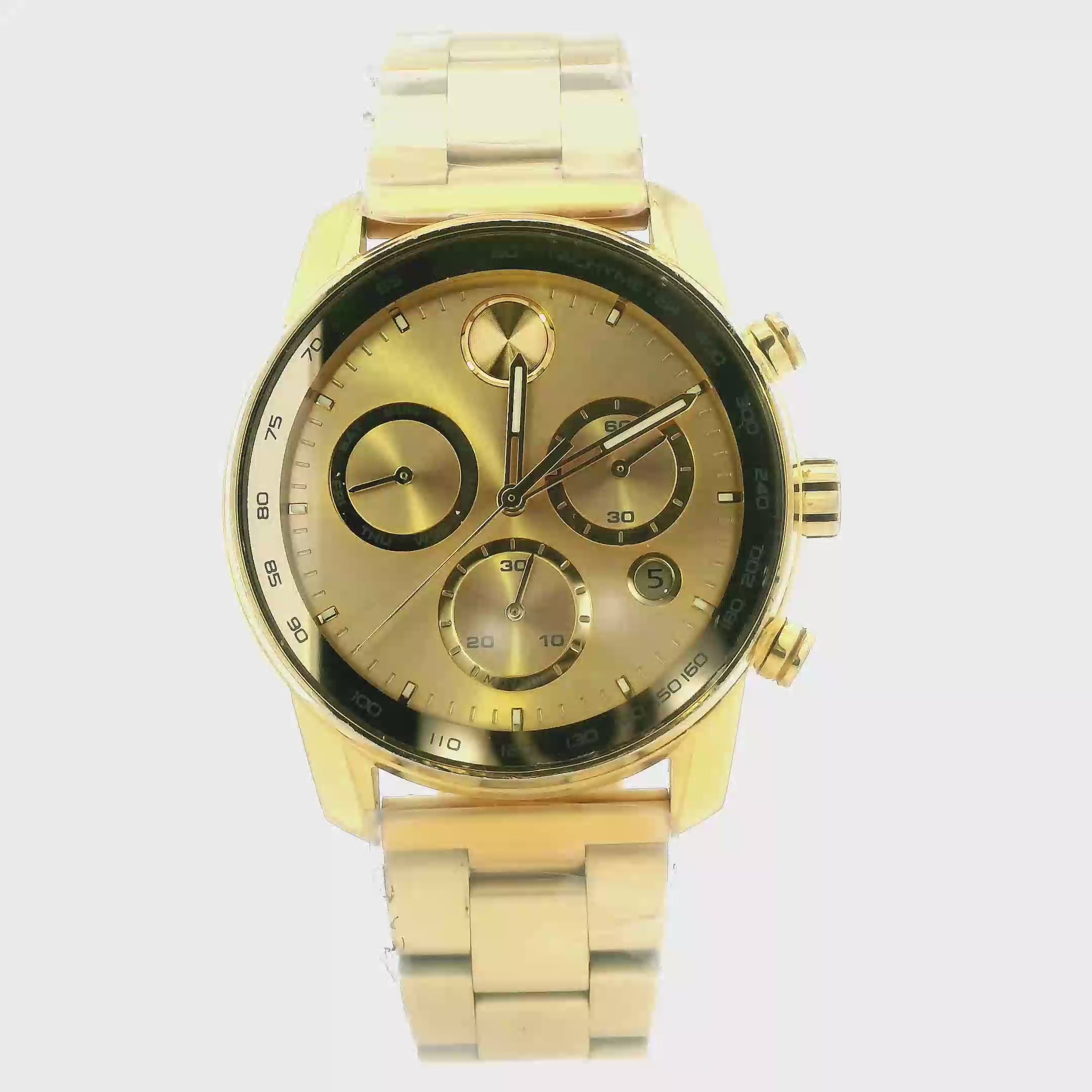 Movado Bold Verso Chronograph With Aftermarket Band Mens Wristwatch - MB.01.1.34.6612