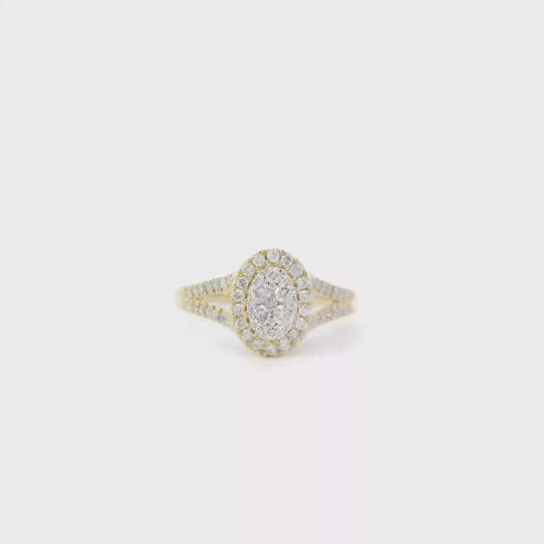 14K Yellow Gold Diamonds Womens Ring - 0.45ct