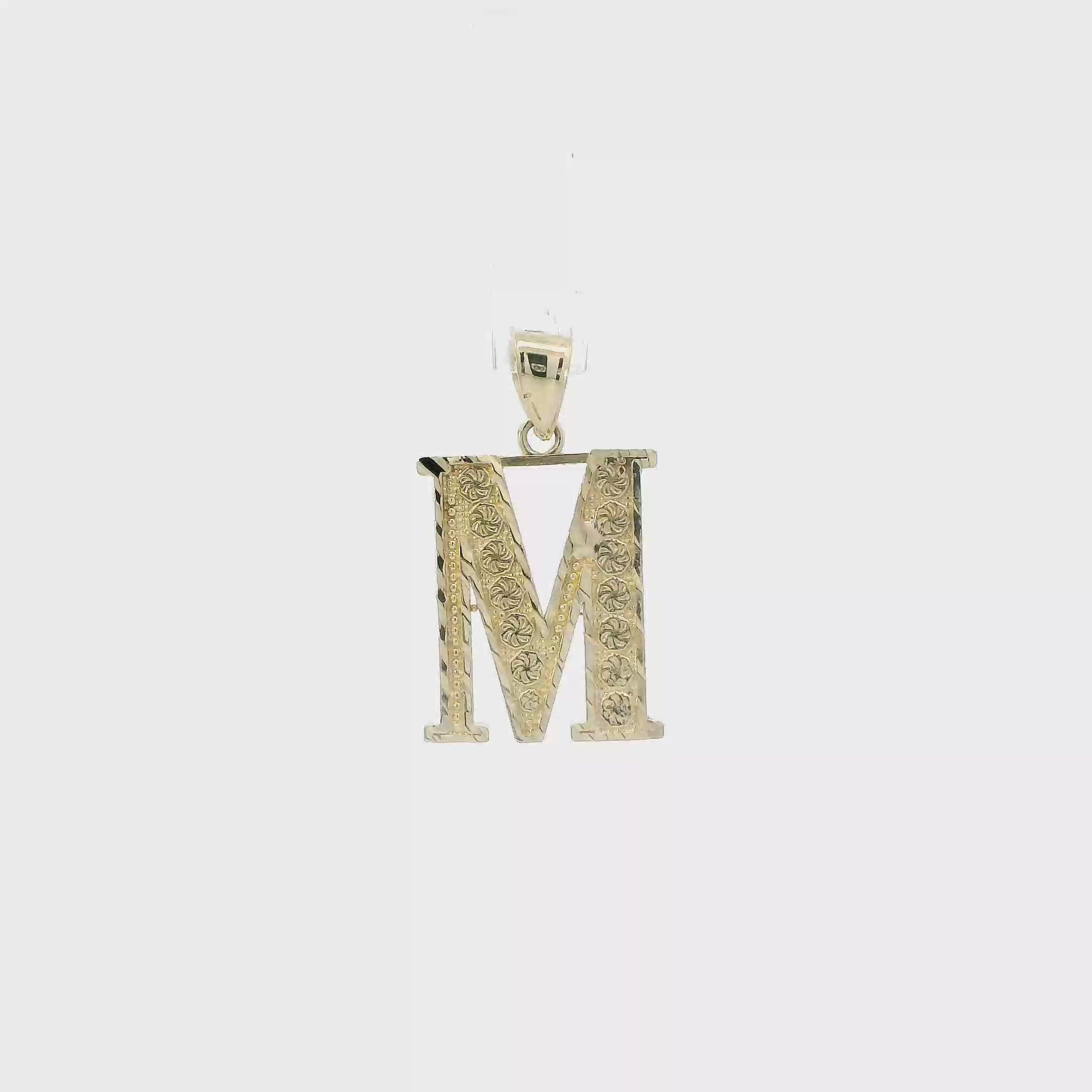 10K Yellow Gold Diamond Cut Letter 