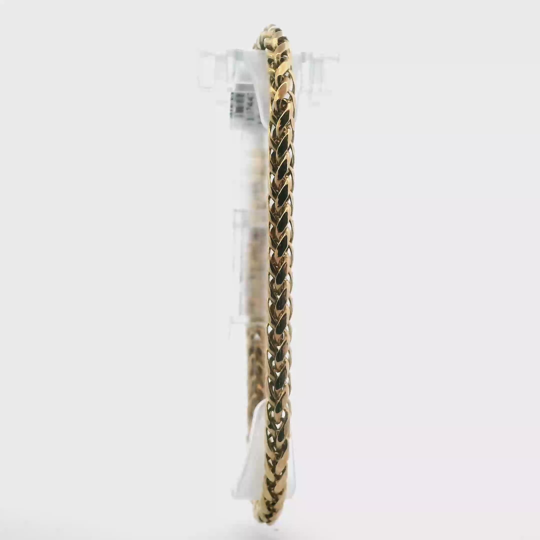 10K Yellow Gold Hollow Palm Wheat Bracelet