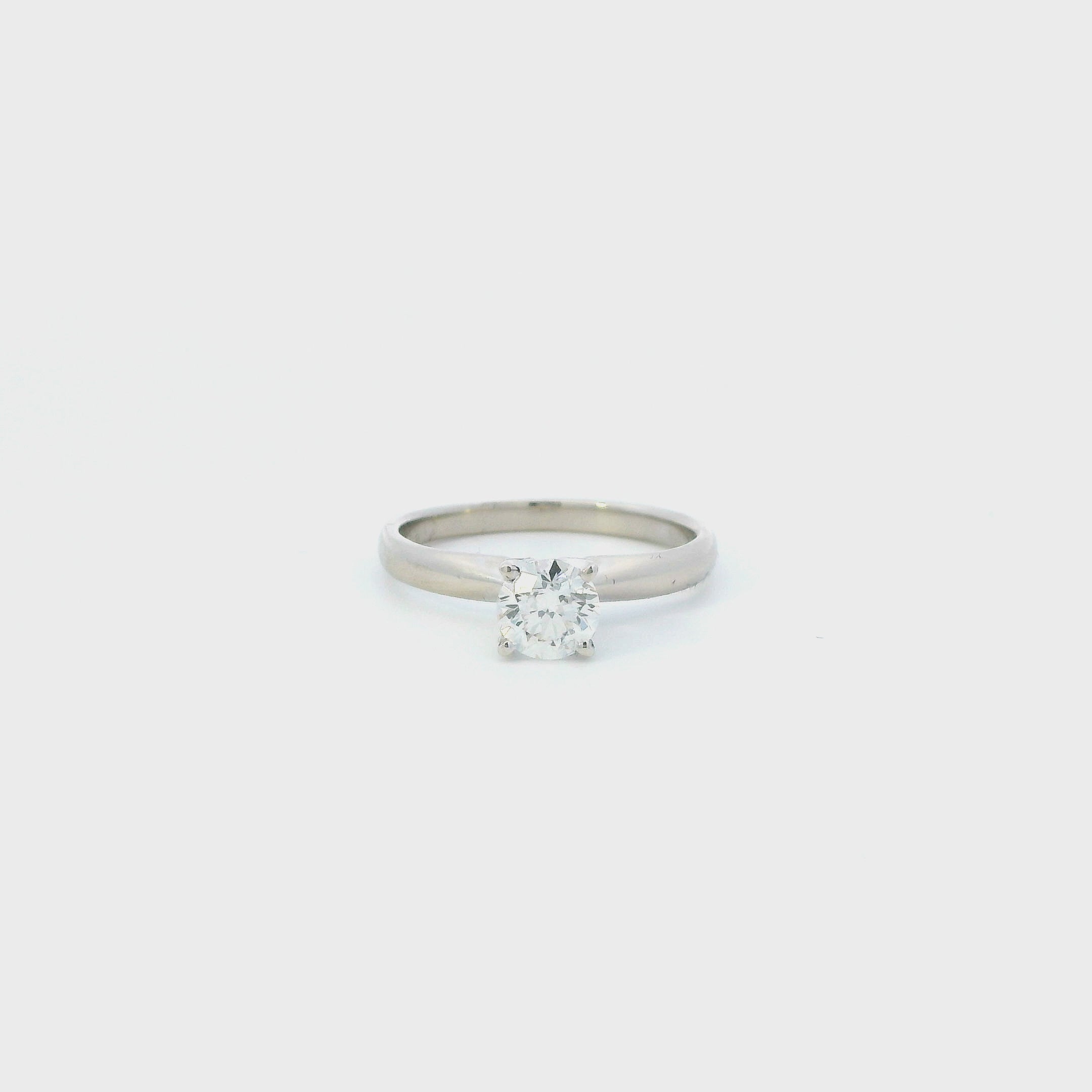 14K White Gold Lab Grown Diamond Solitaire Ring - 0.50ct