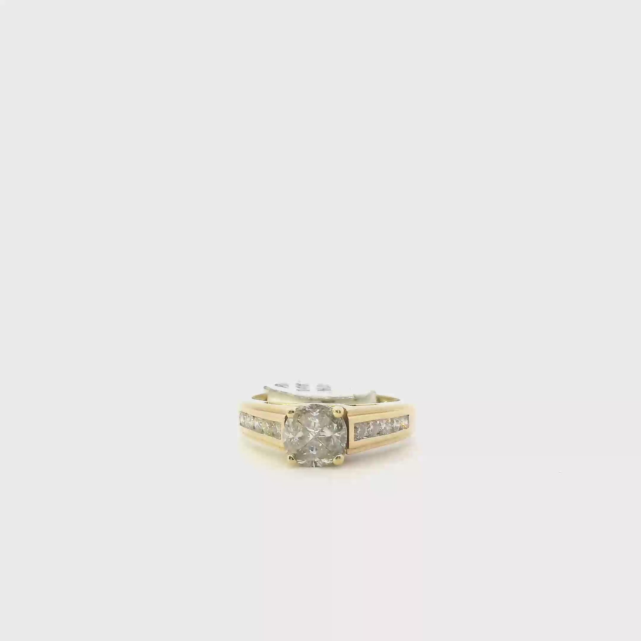 14K Yellow Gold Diamond Ring-0.83ct