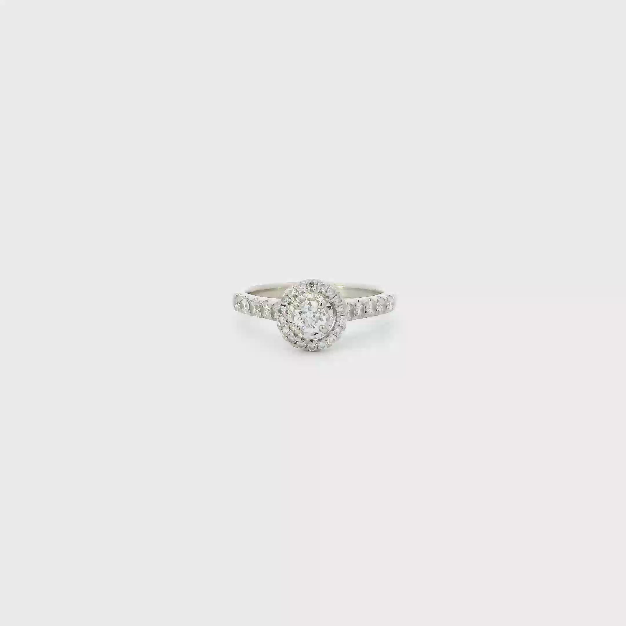 14K White Gold Diamond Womens Ring - 0.64ct