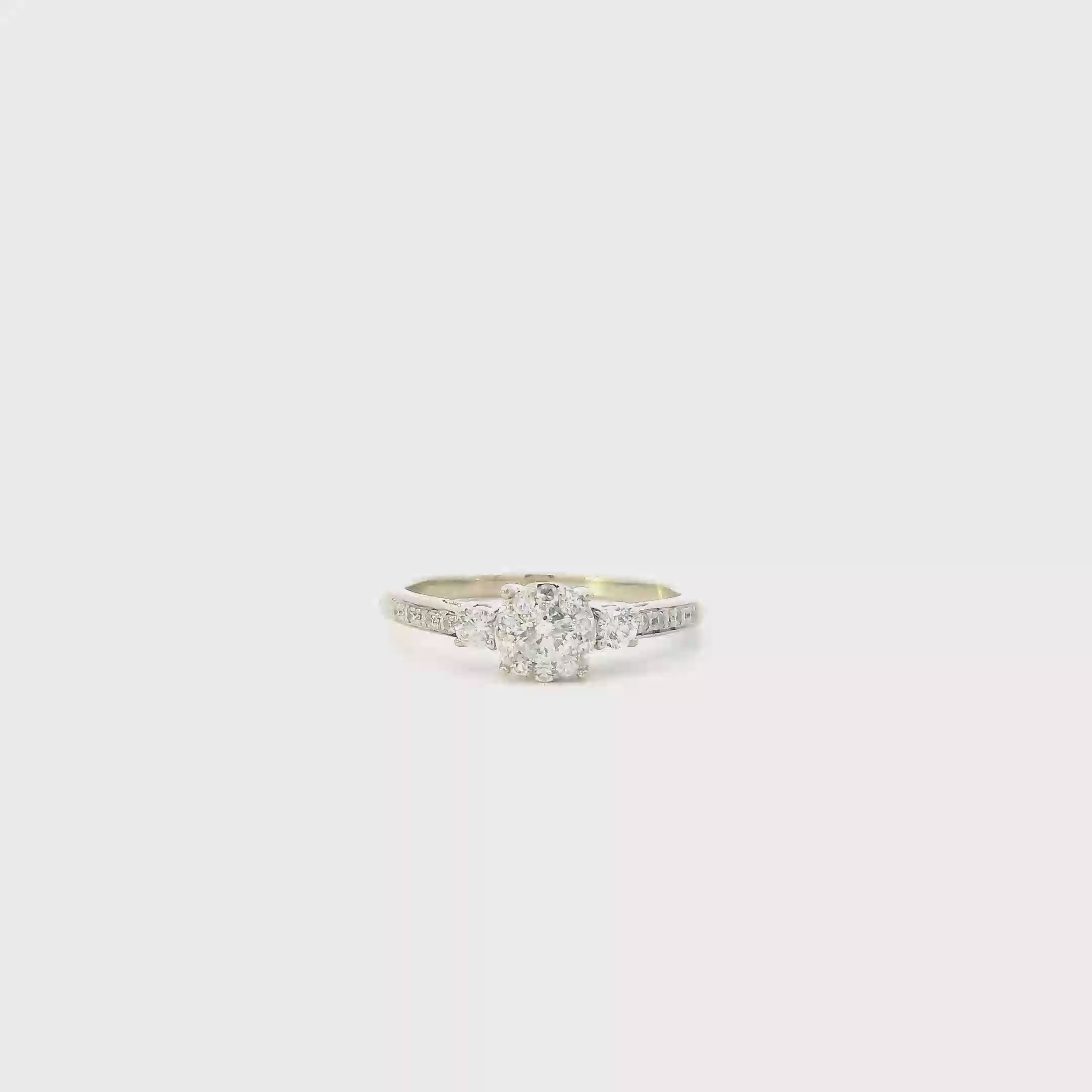 14K White Gold Diamond Womens Ring - 0.46ct