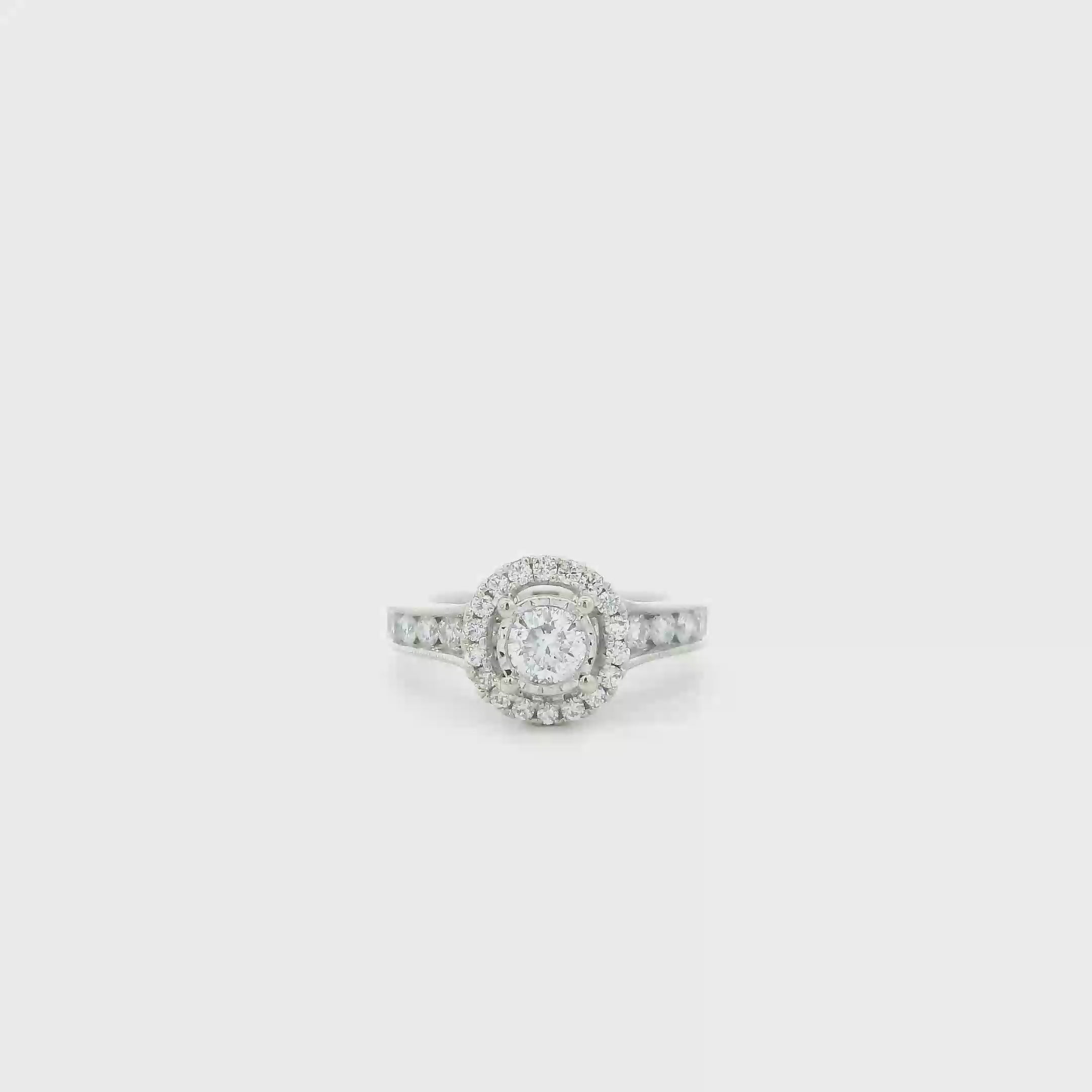 14K White Gold Diamond Womens Ring - 1.06ct
