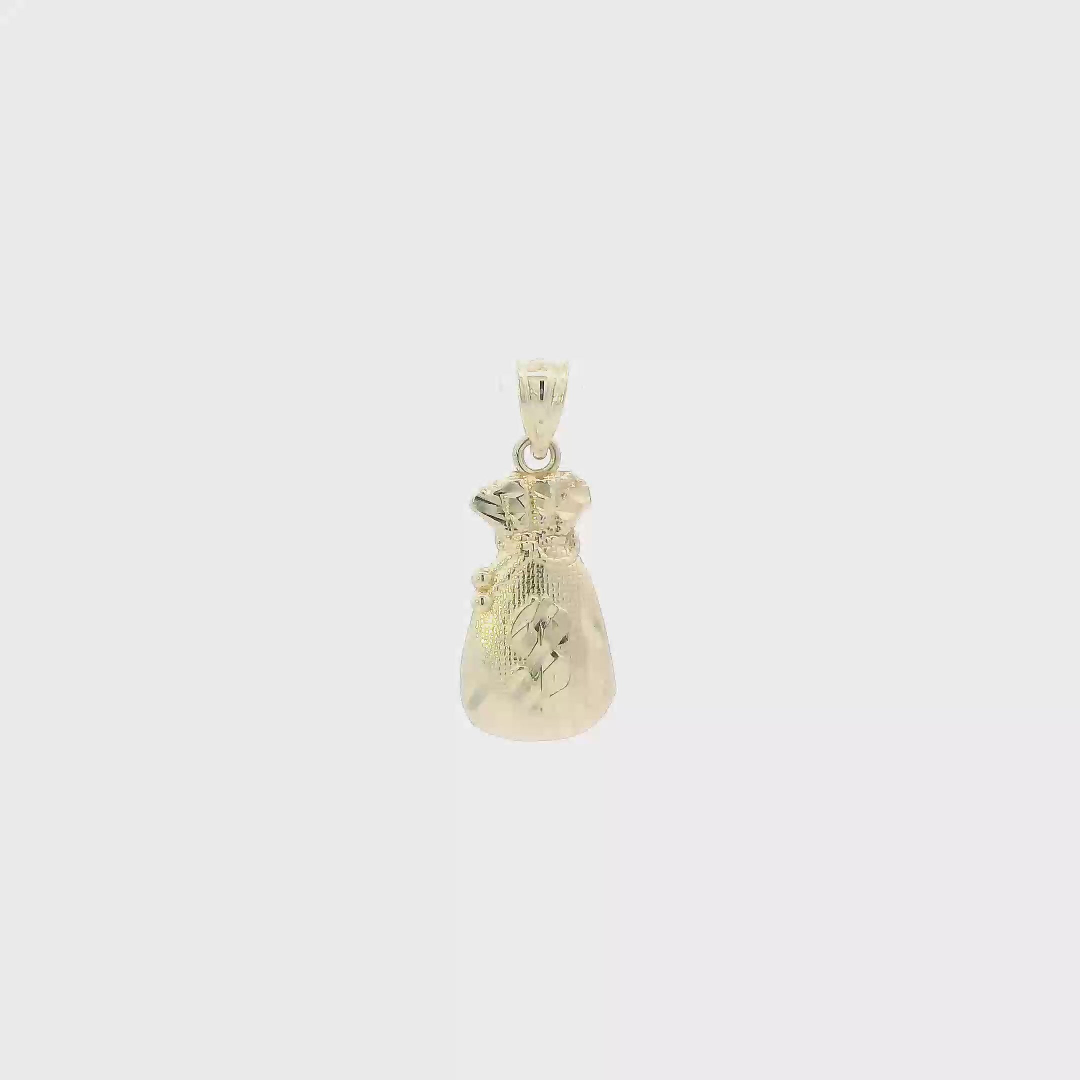 10K Yellow Gold Money Bag Pendant