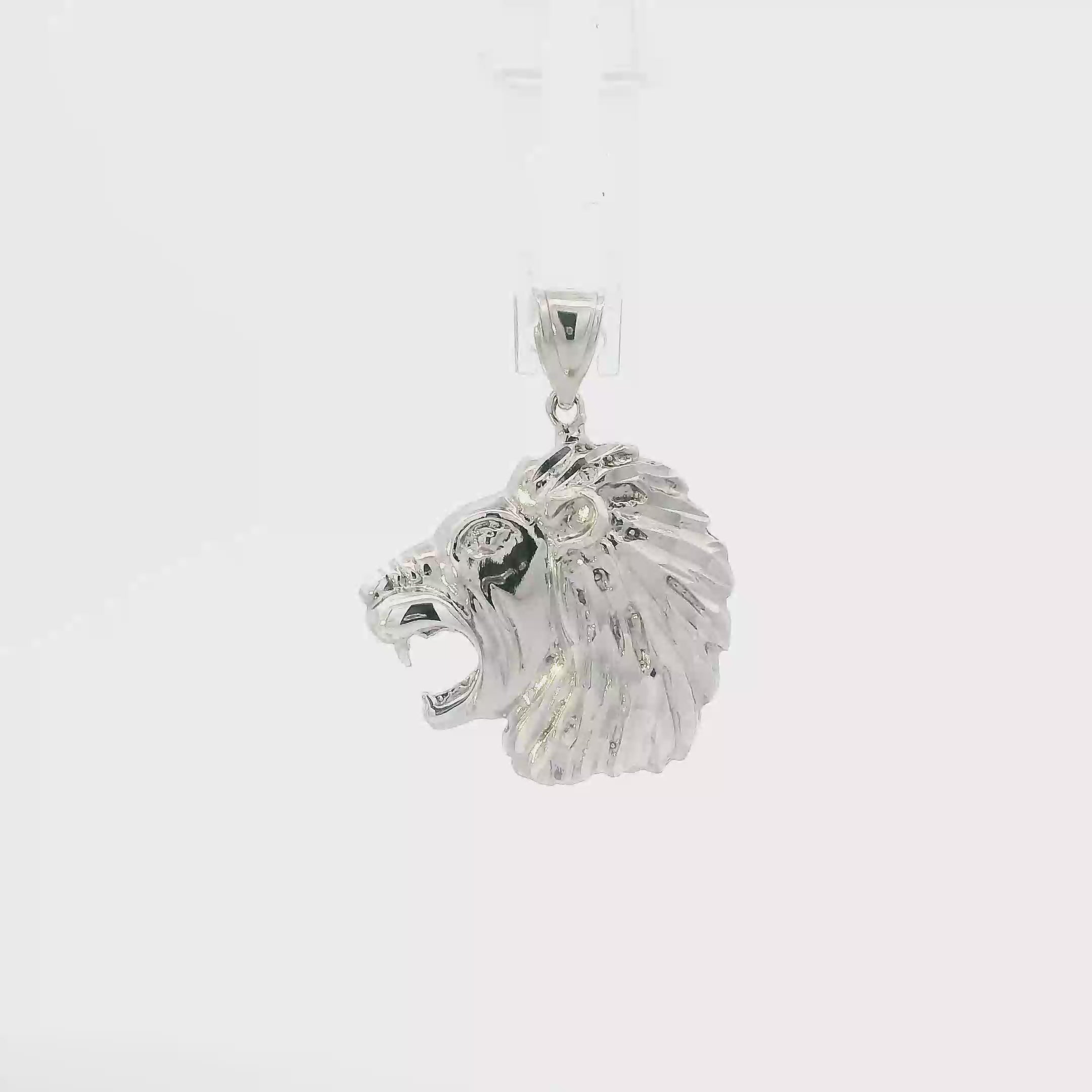 Silver Lion Head Pendant
