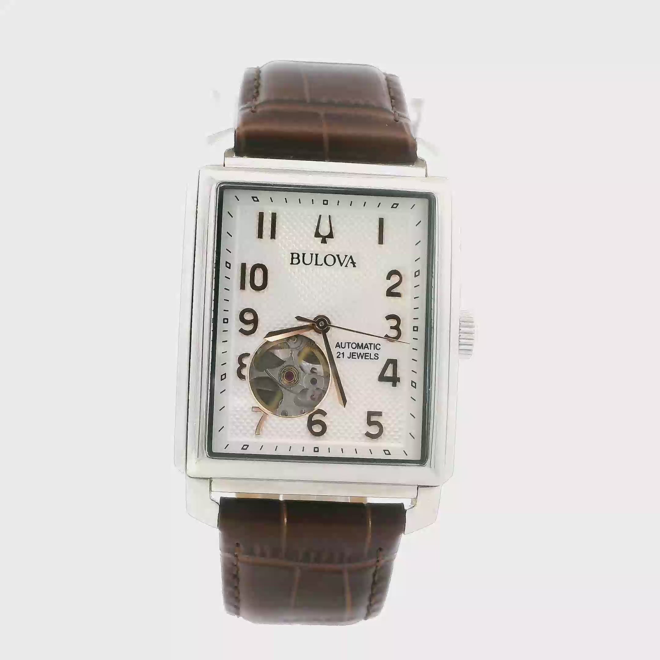 Bulova Sutton Steel Case & leather Strap Mens Wristwatch - 96A268