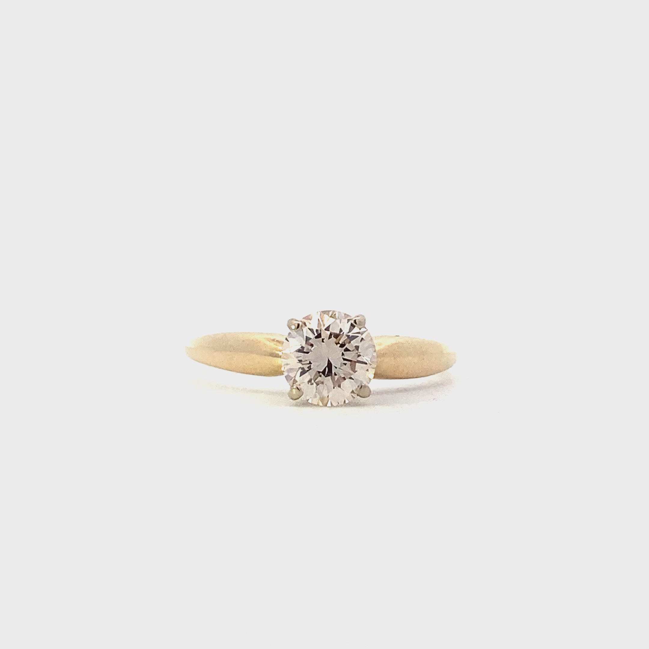 14K Yellow Gold Diamond Solitaire Ring - 1.02ct