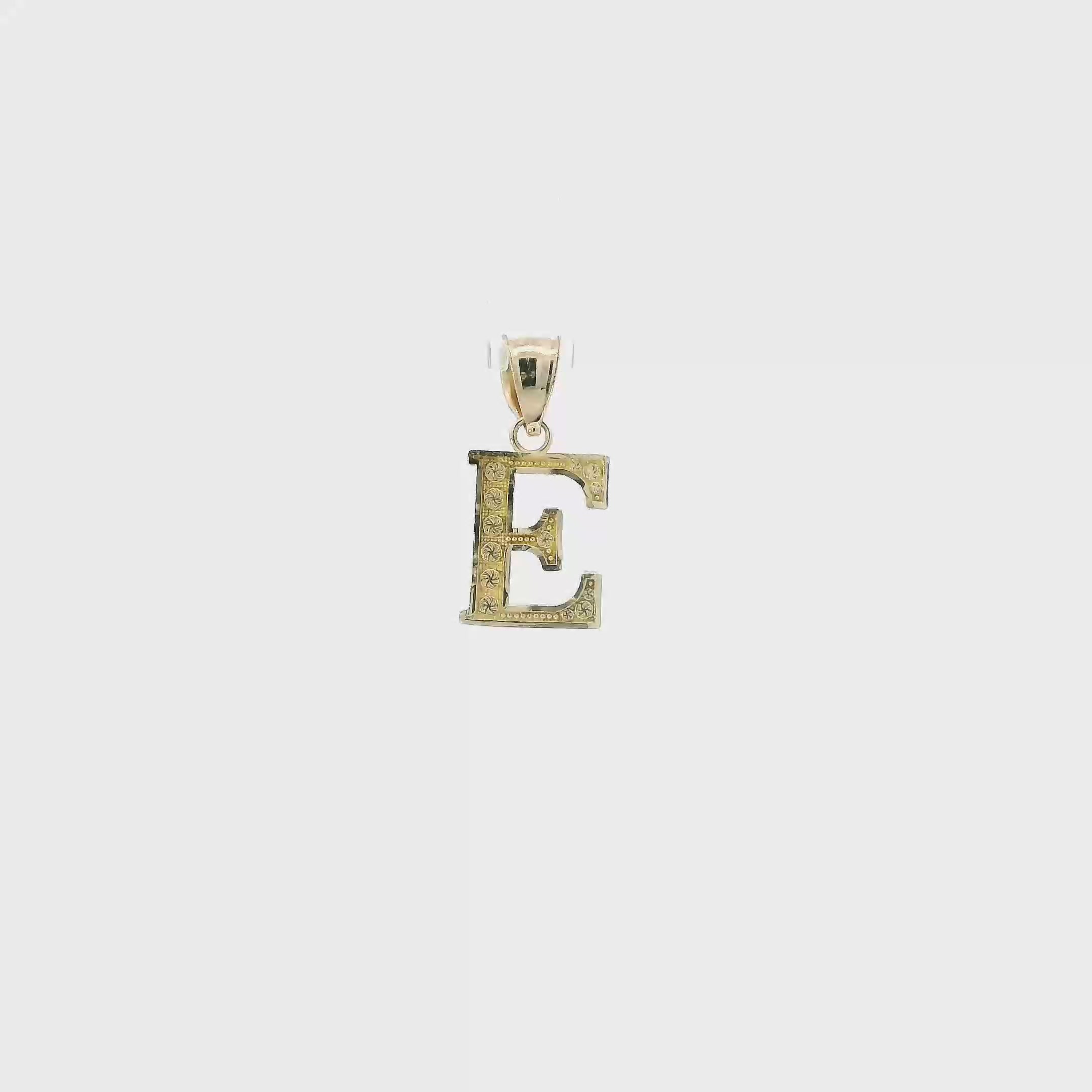 10K Yellow Gold Diamond Cut Letter 